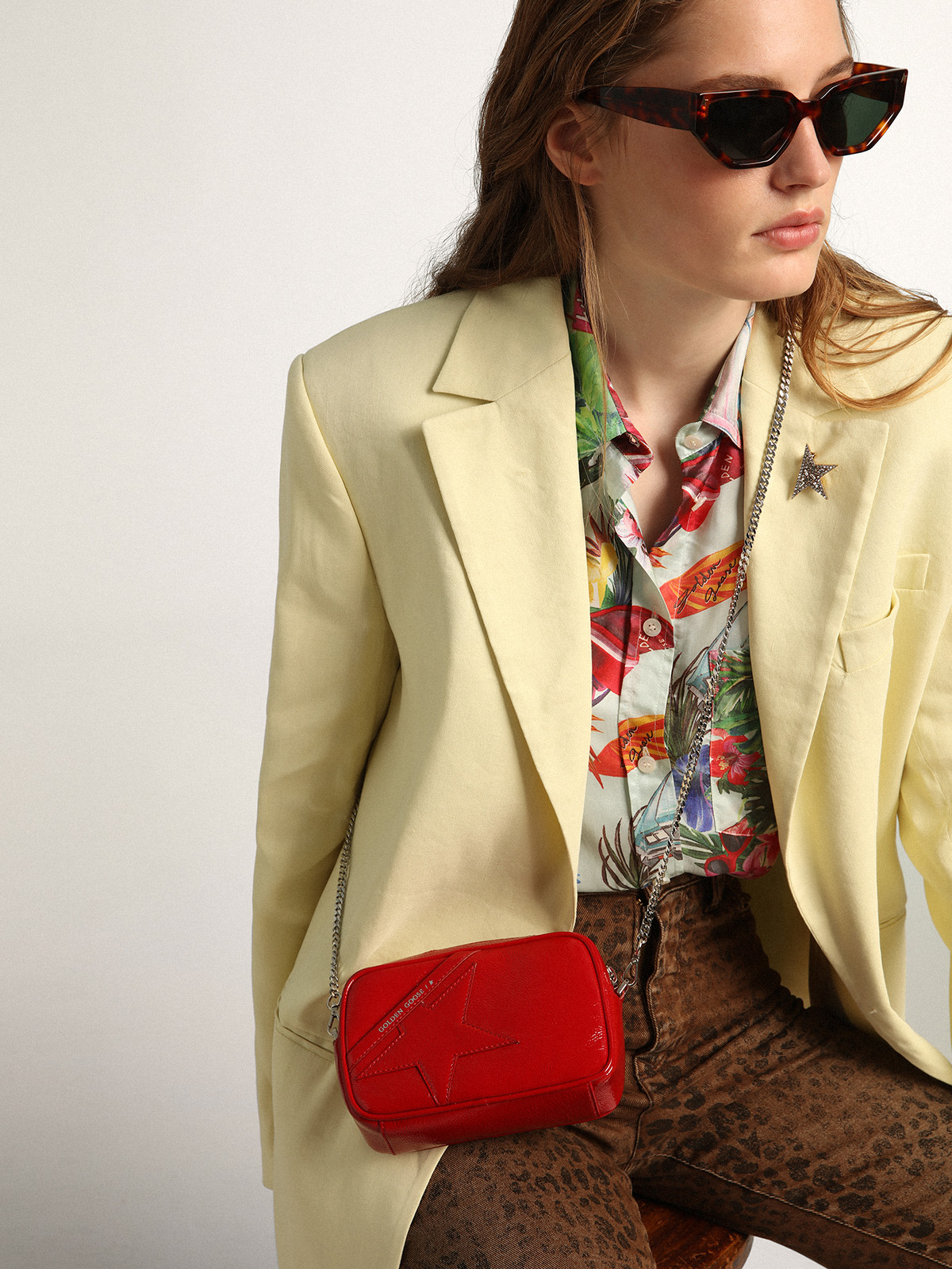 Golden Goose Mini Star Bag Naplack in Red