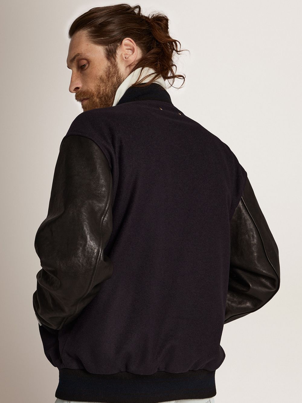Golden Goose Wool/Leather Bomberjacket Navy/Black