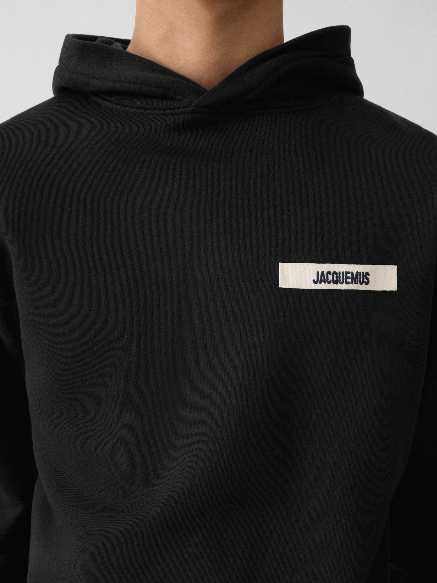 JACQUEMUS Grosgrain Hoodie in Black