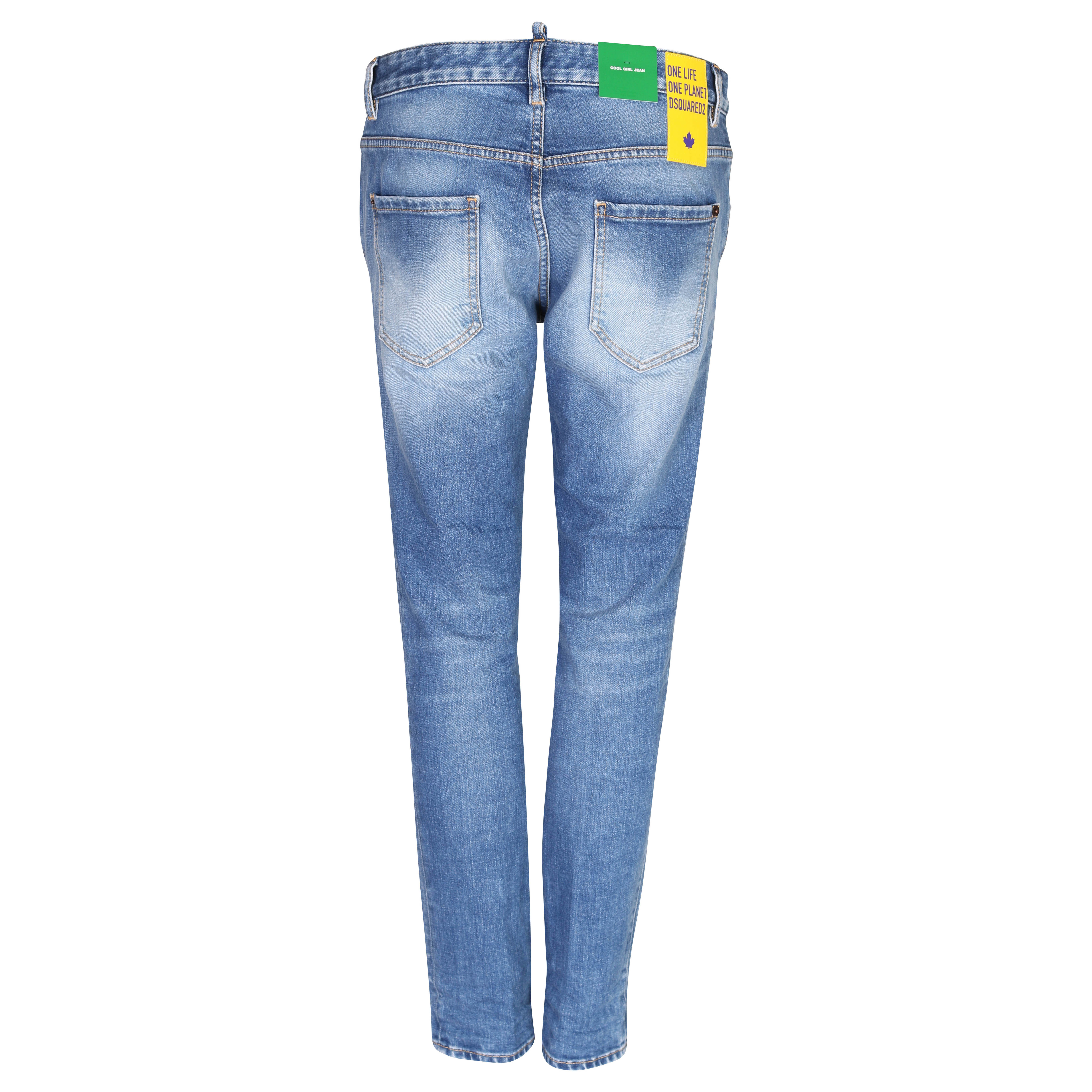 Dsquared Cool Girl Jean Green Label in Washed Light Blue