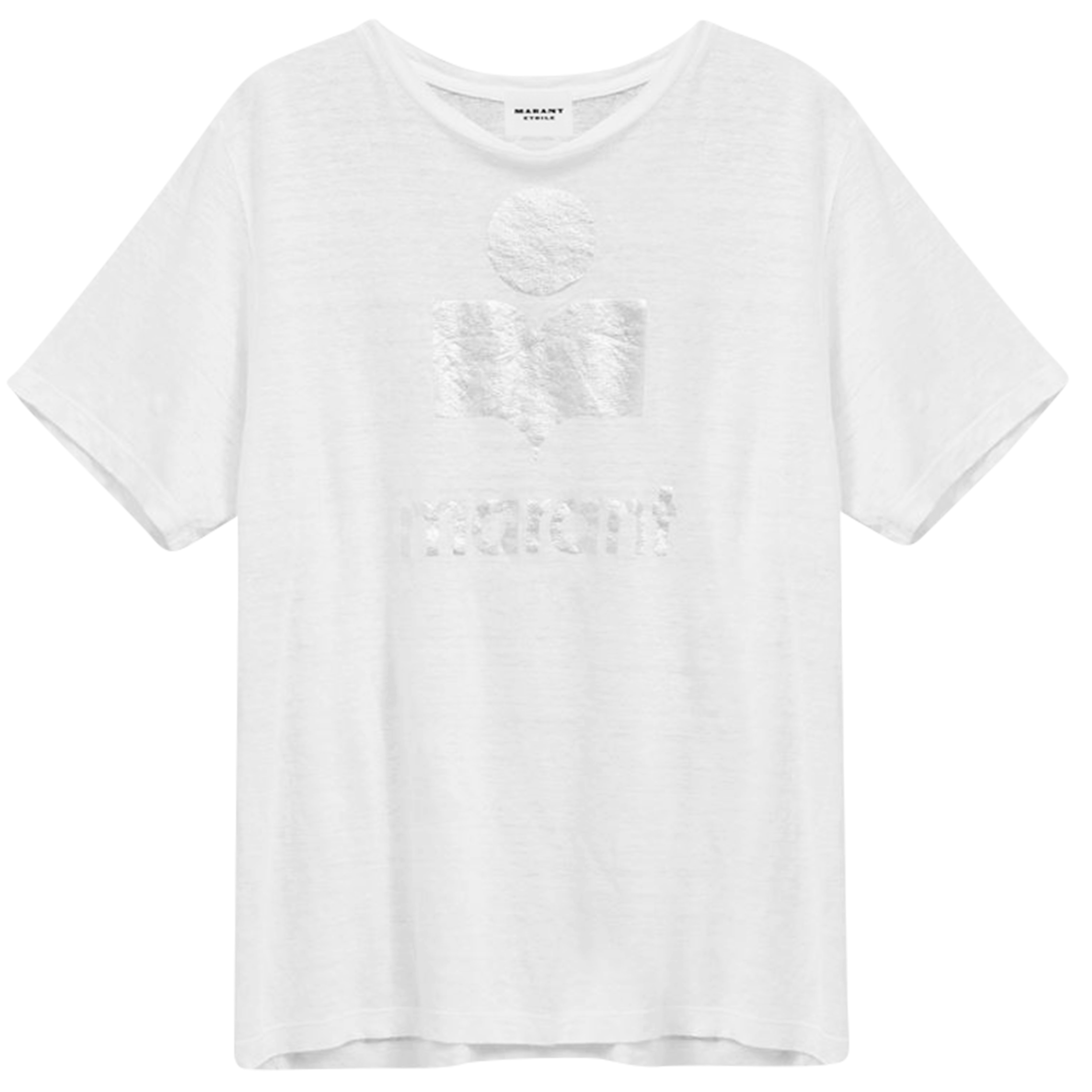ISABEL MARANT ÉTOILE Zewel Logo T-Shirt in White/Silver L