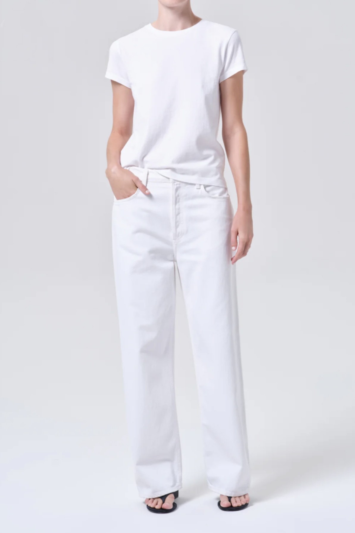 AGOLDE Low Slung Baggy in White