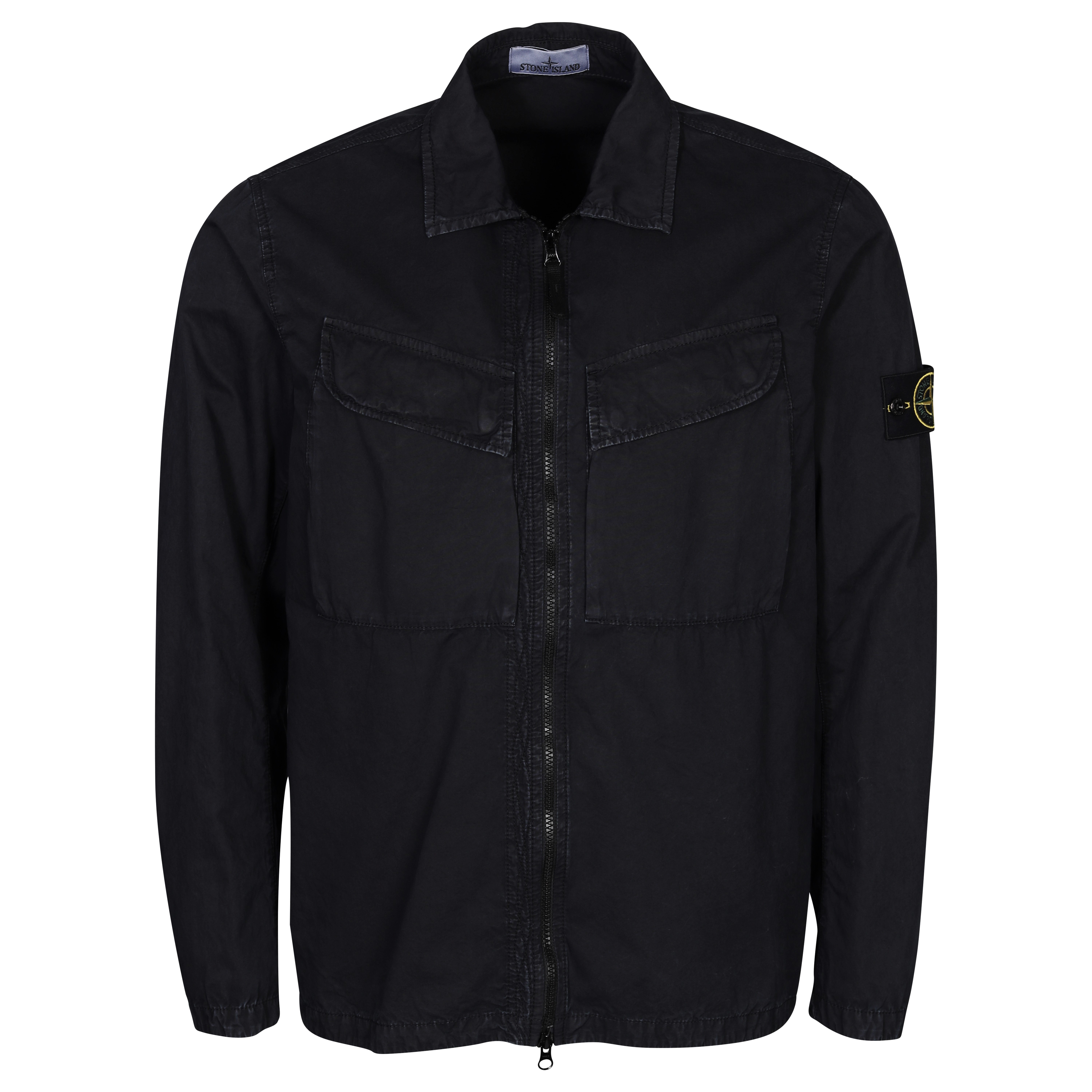 Stone Island Cotton Overshirt in Washed Black