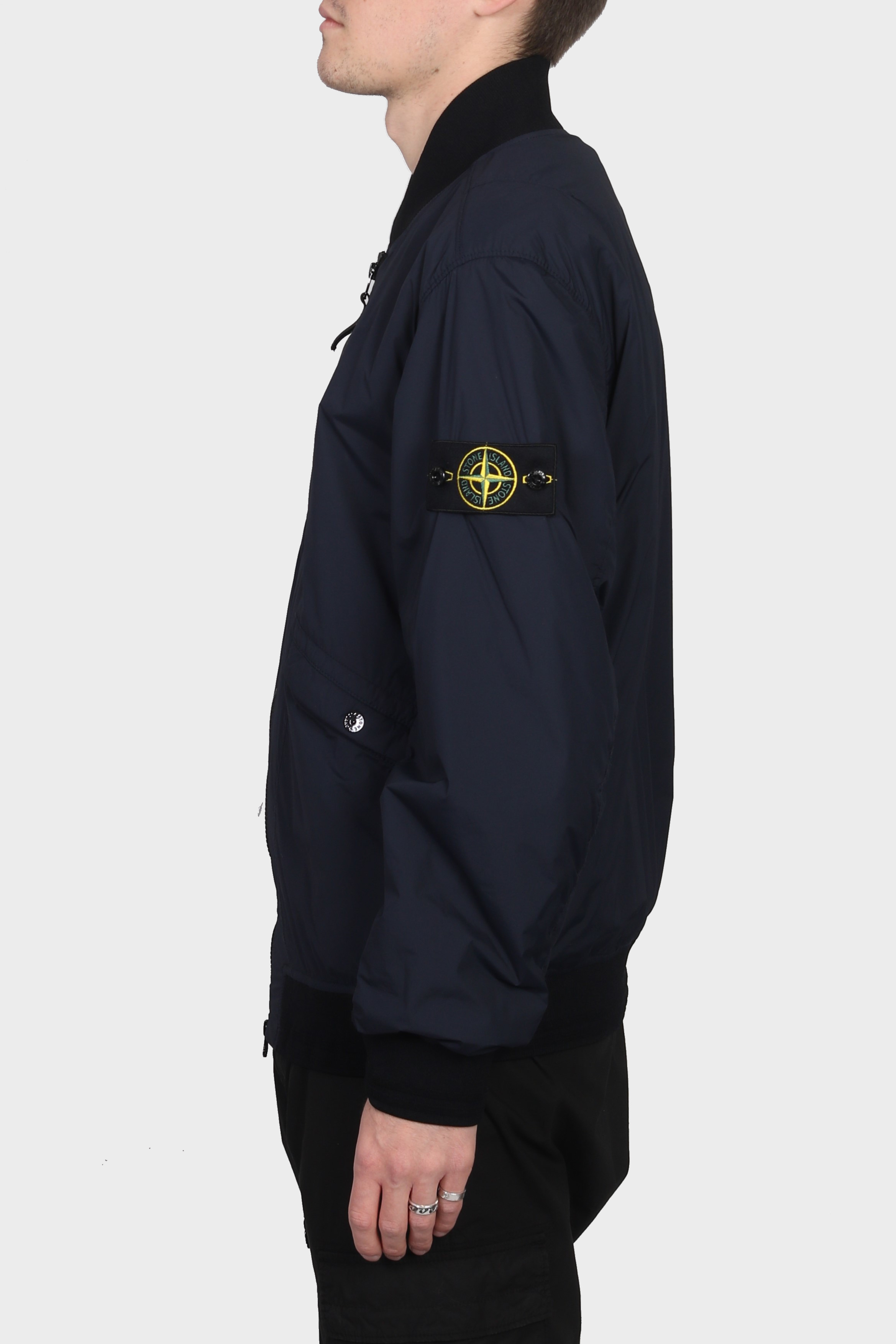 STONE ISLAND Skin Touch Nylon Bomber Jacket in Navy XL