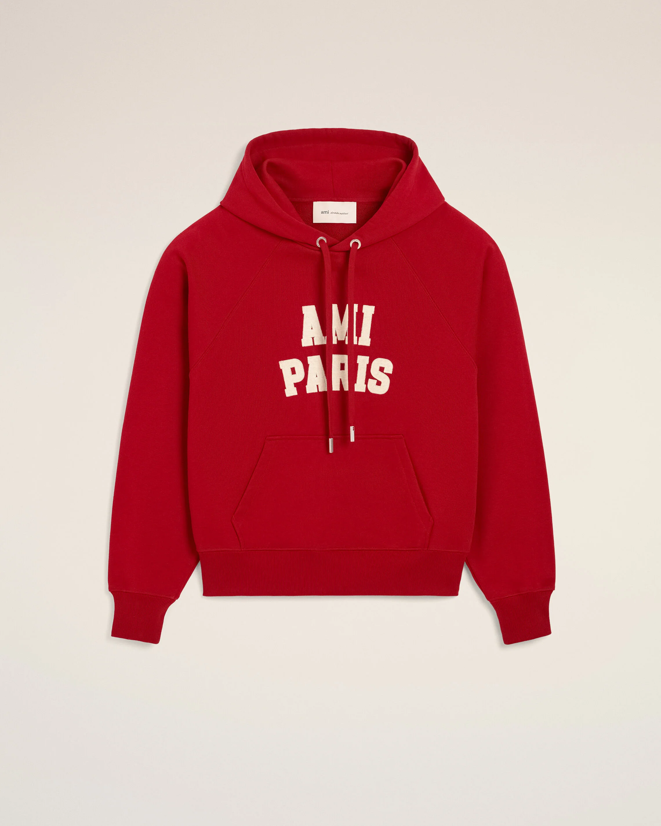 AMI PARIS Hoodie in Ruby Red