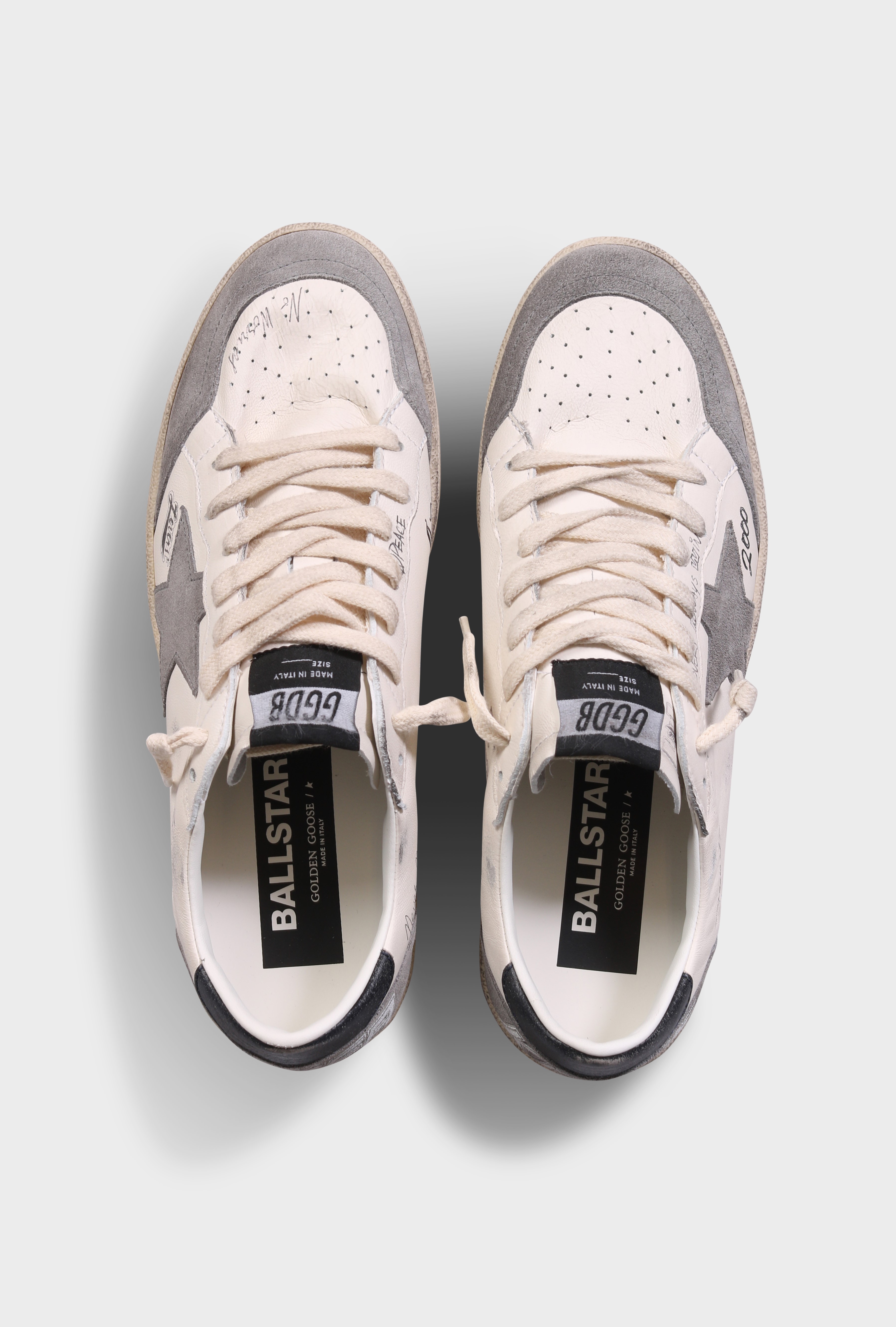 GOLDEN GOOSE Sneaker Ballstar in Off White/Grey/Black 44