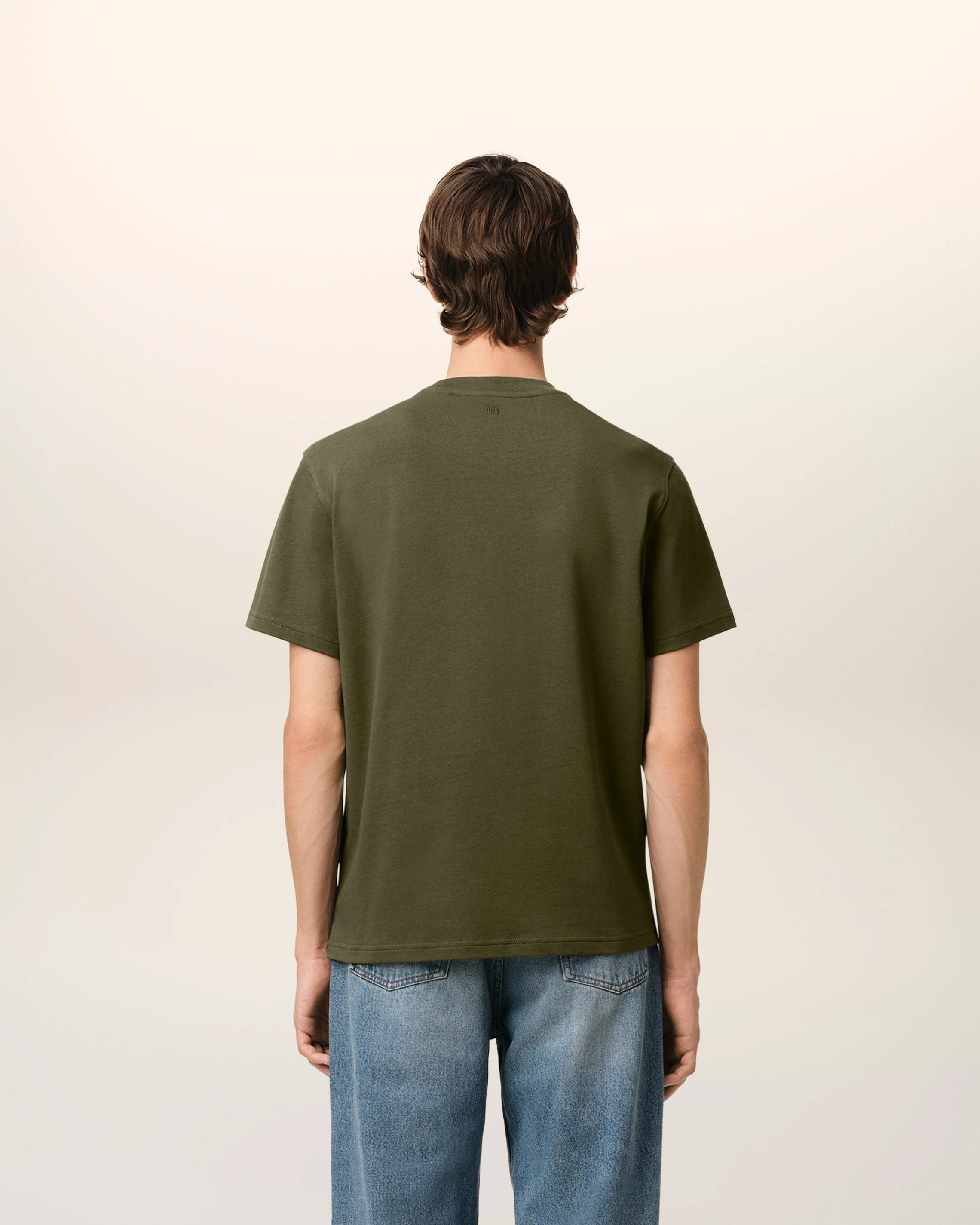 AMI PARIS de Coeur Embossed Classic Fit T-Shirt in Loden XS AMI PARIS de Coeur Embossed Classic Fit T-Shirt in Loden S