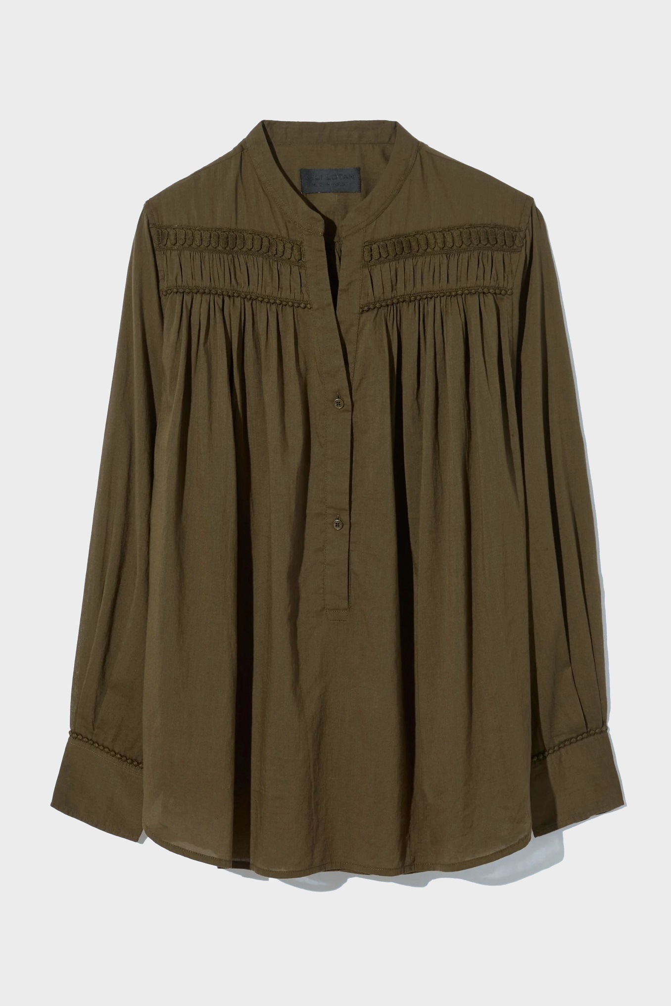 NILI LOTAN Clarys Blouse in Olive Green NILI LOTAN Clarys Blouse in Olive Green