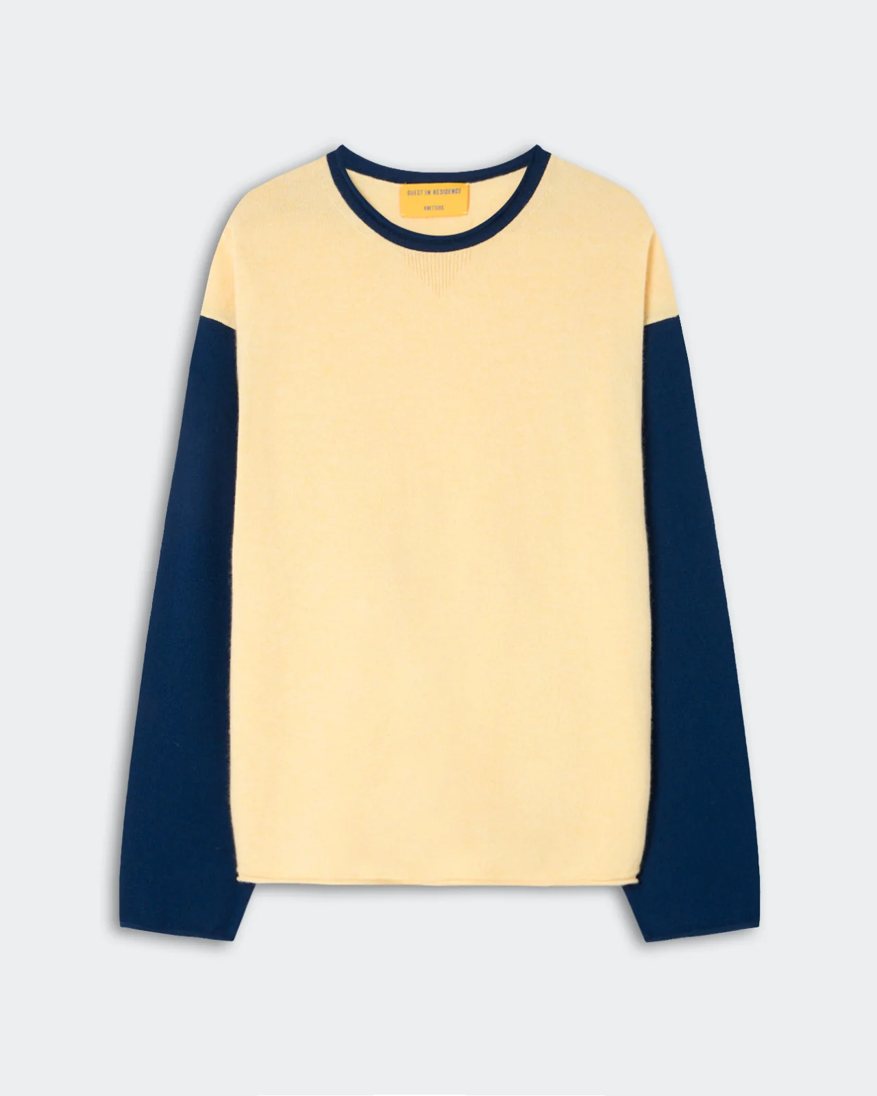 GUEST IN RESIDENCE Baseball Oversize Cashmere Sweater in Butter/Navy