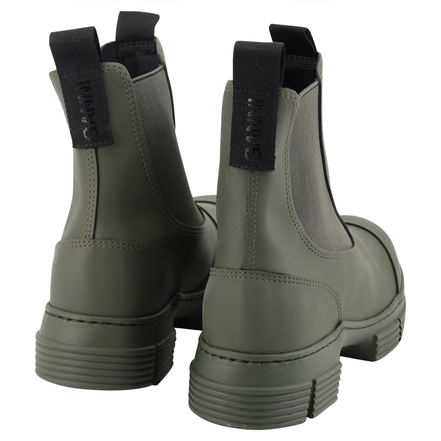 Ganni Recycled Rubber City Boot Kalamata Green