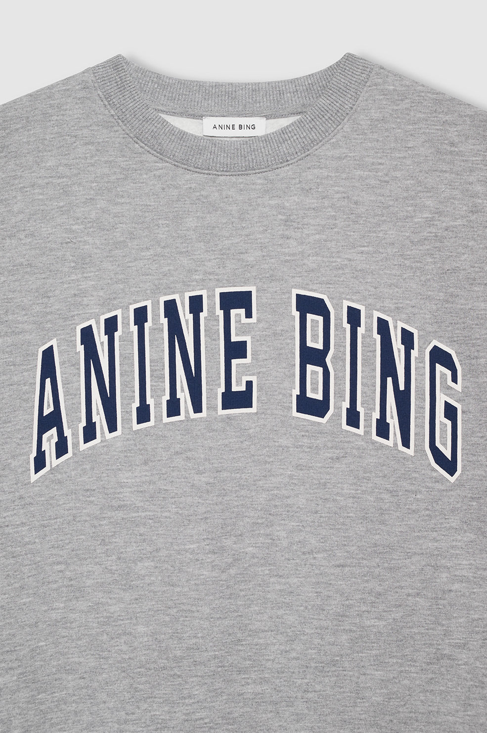 ANINE BING Loose Fit Sweatshirt in Heather Grey/Navy 