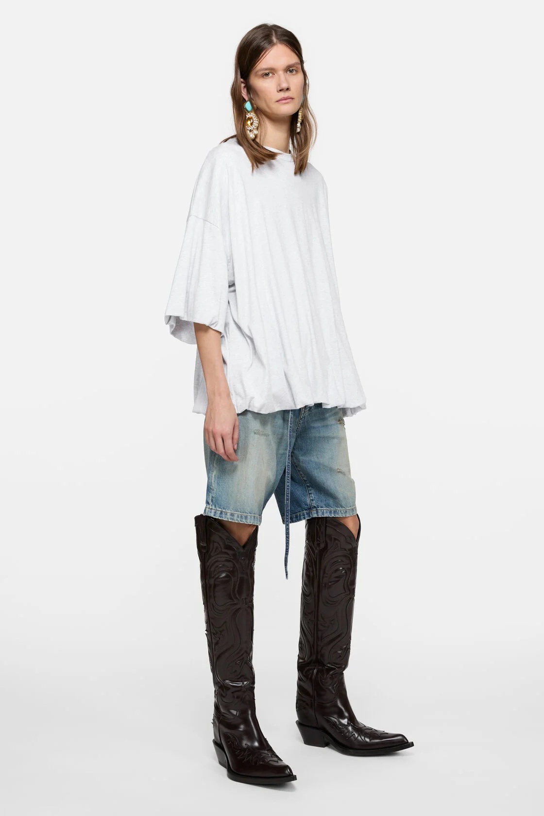 ACNE STUDIOS Oversize T-shirt in Grey Melange