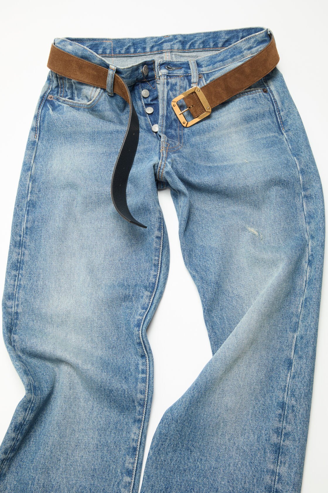 ACNE STUDIOS Reversible Leather Belt in Cognac/Black