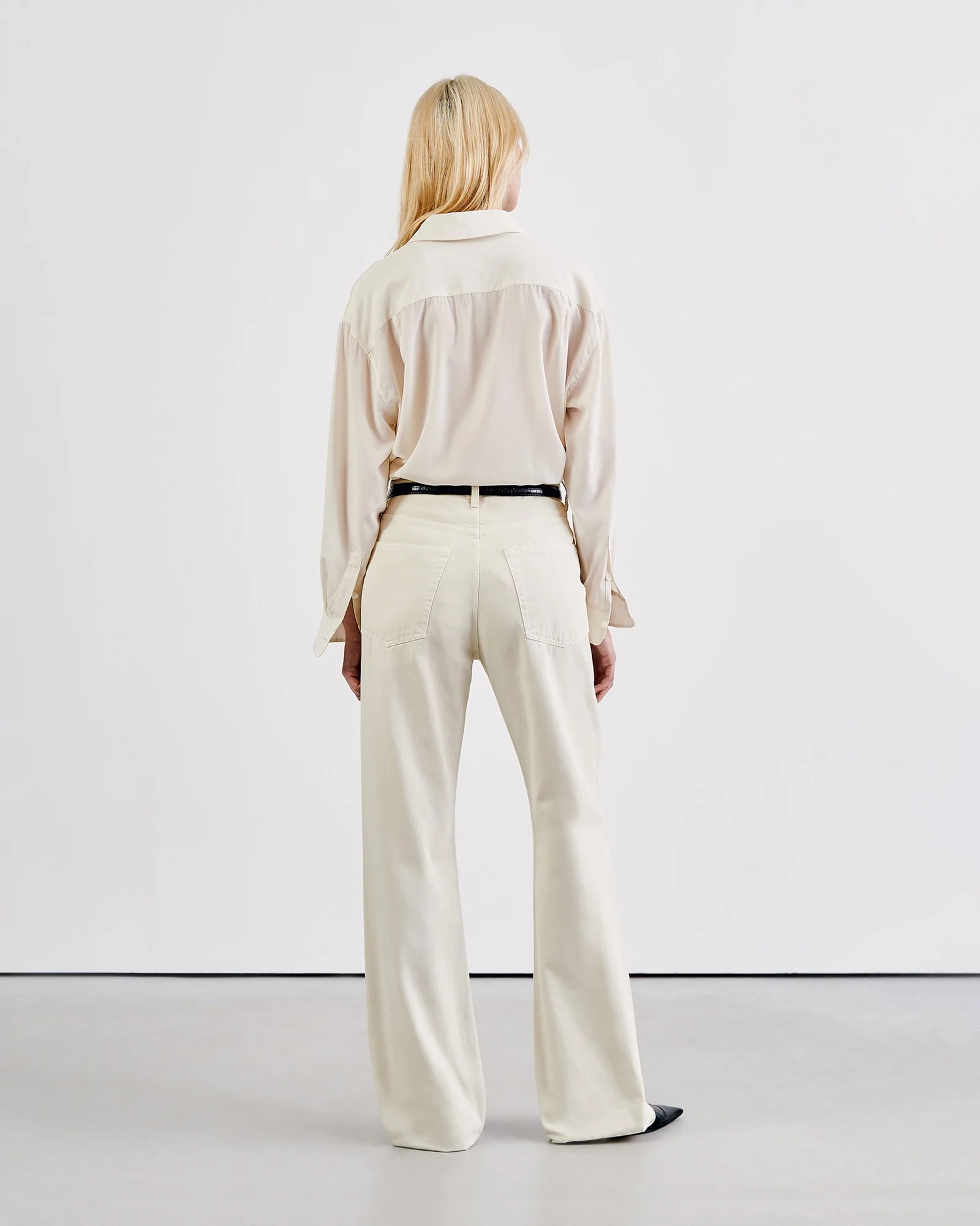 NILI LOTAN Julien Silk Shirt in Ivory