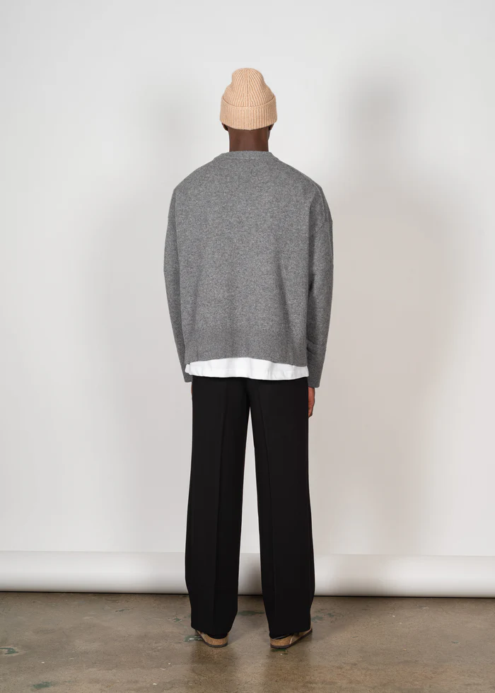 YACAIA Wool/Cashmere Sweater in Grey Melange XXL