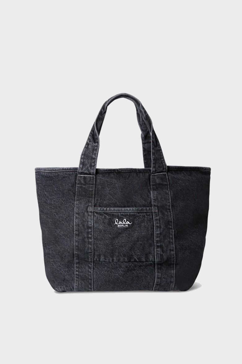 LALA BERLIN East West Tote Bag in Washed Black