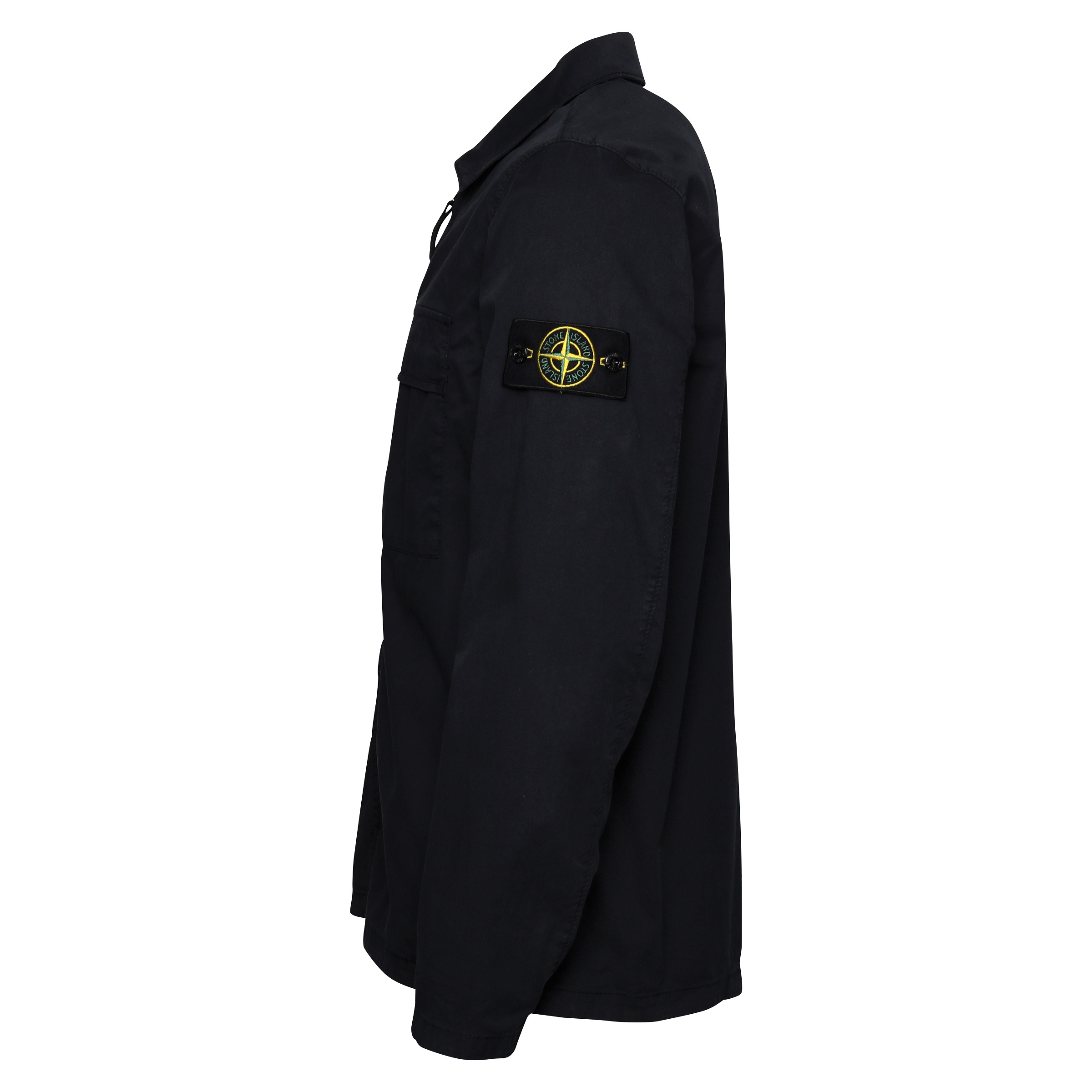 Stone Island Cotton Overshirt in Navy Blue XXL