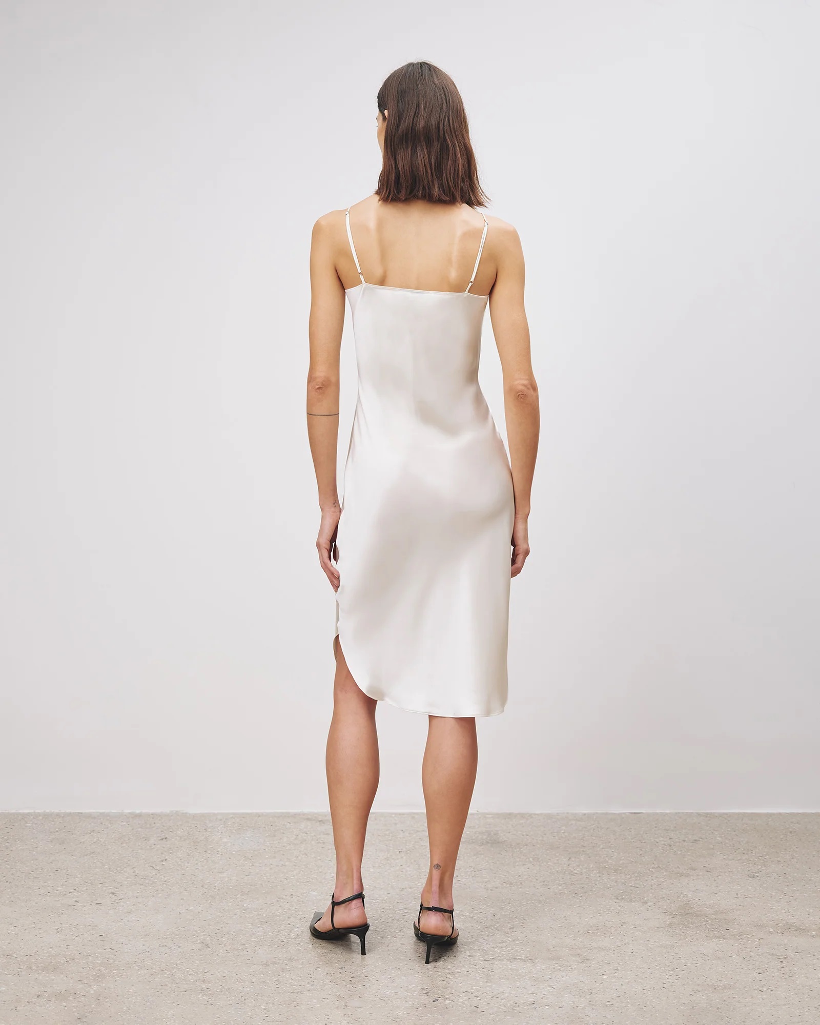 NILI LOTAN Short Cami Silk Dress in Ivory XL
