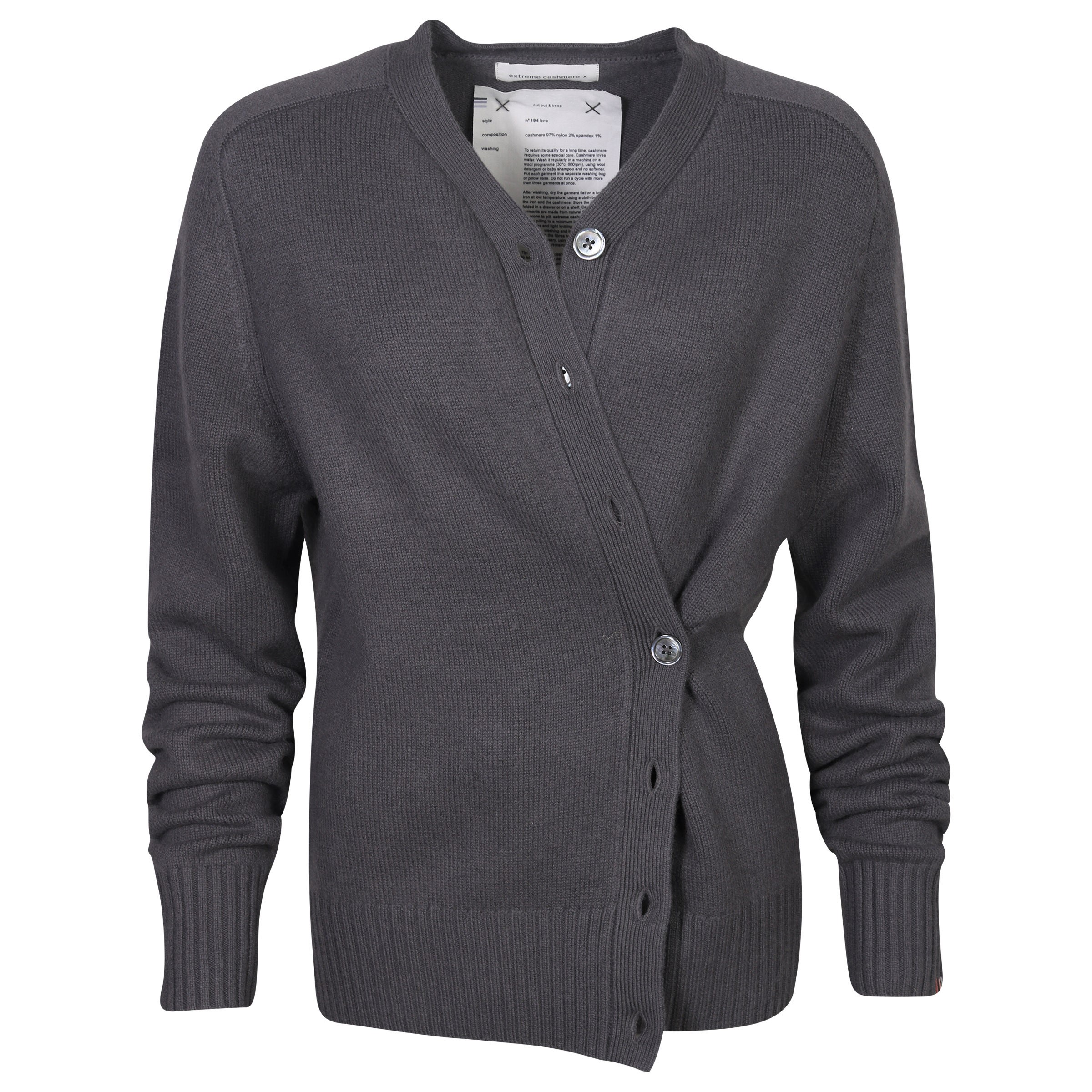 Extreme Cashmere Cardigan N°194 Bro in Concrete