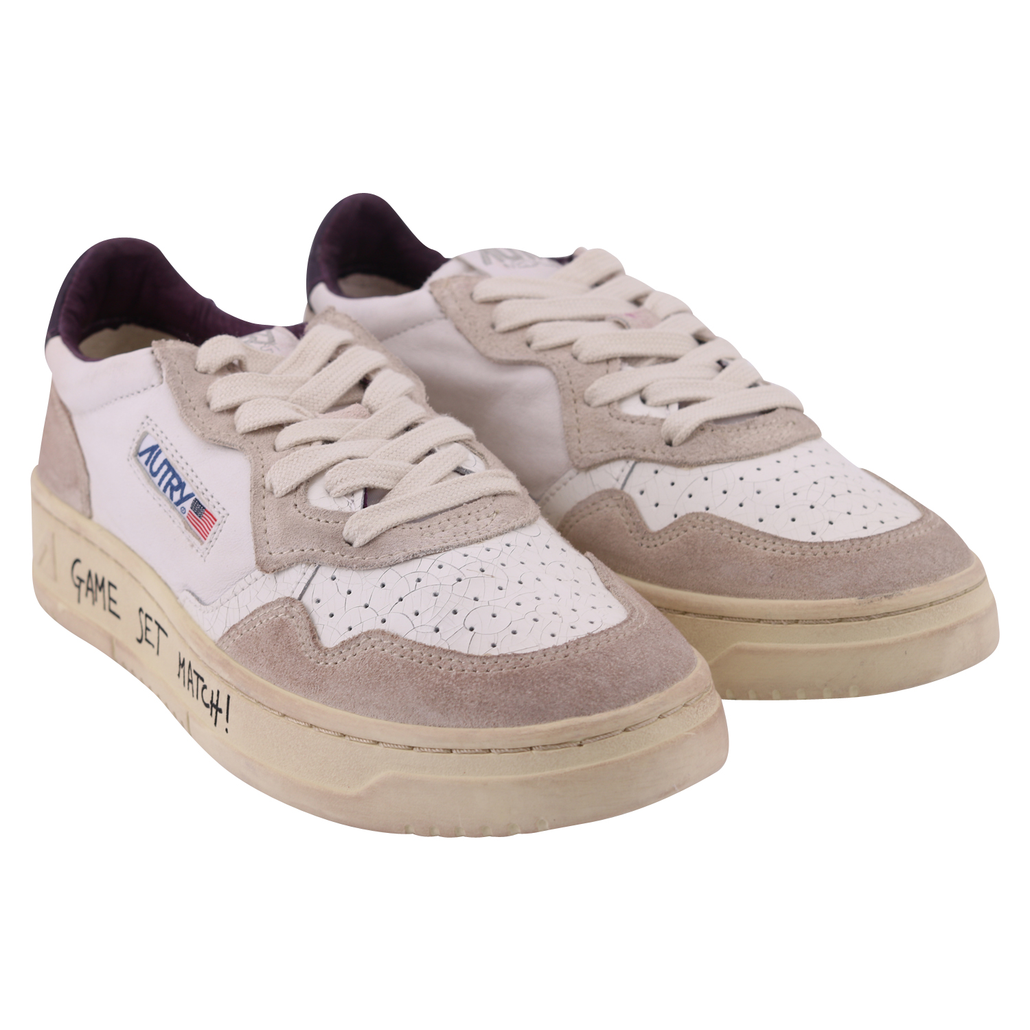 Written Autry Action Shoes Cracked White/Purple 38