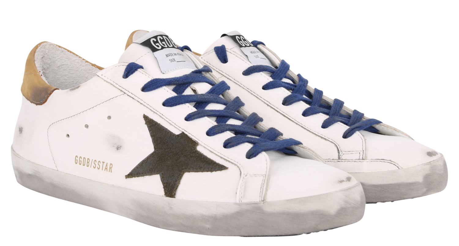 Golden Goose Superstar White Brown Green Star