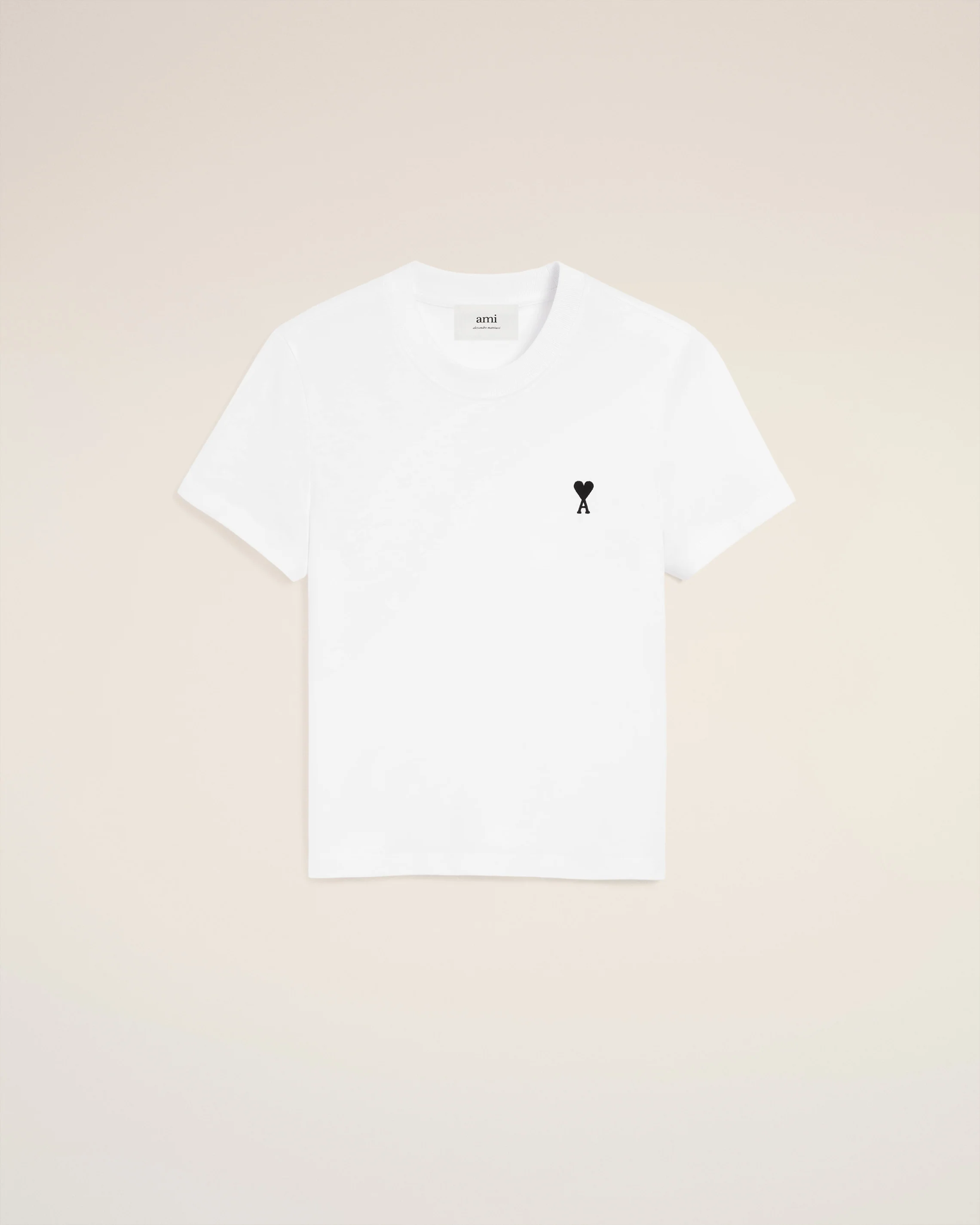 AMI PARIS de Coeur Fitted T-Shirt in White/Black