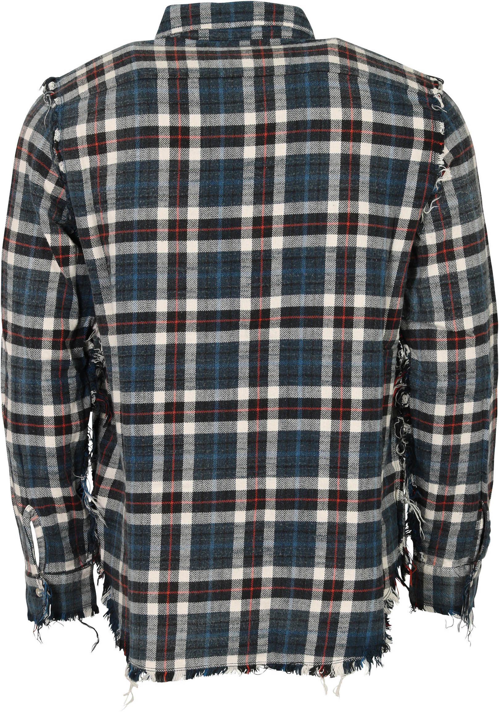 R13 Shredded Check Shirt XS