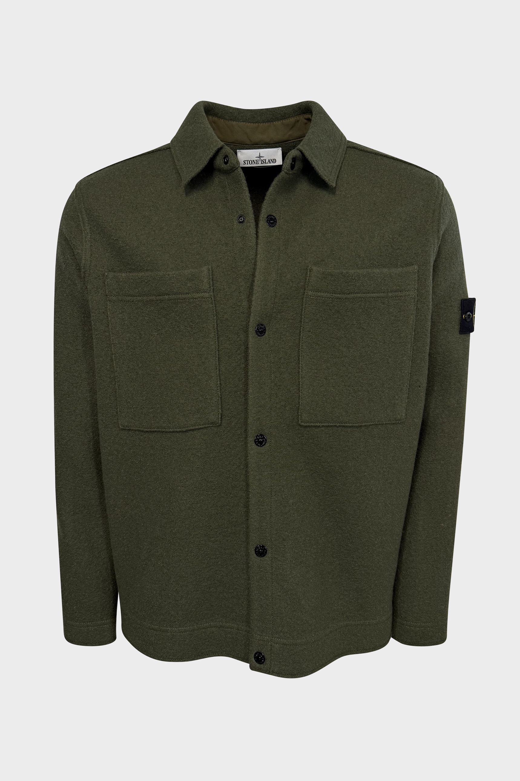 STONE ISLAND Wool Jacket in Olive