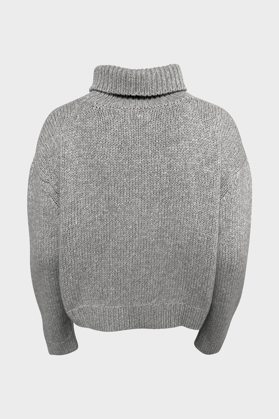 FLONA Cashmere Turtleneck Sweater Grey Melange