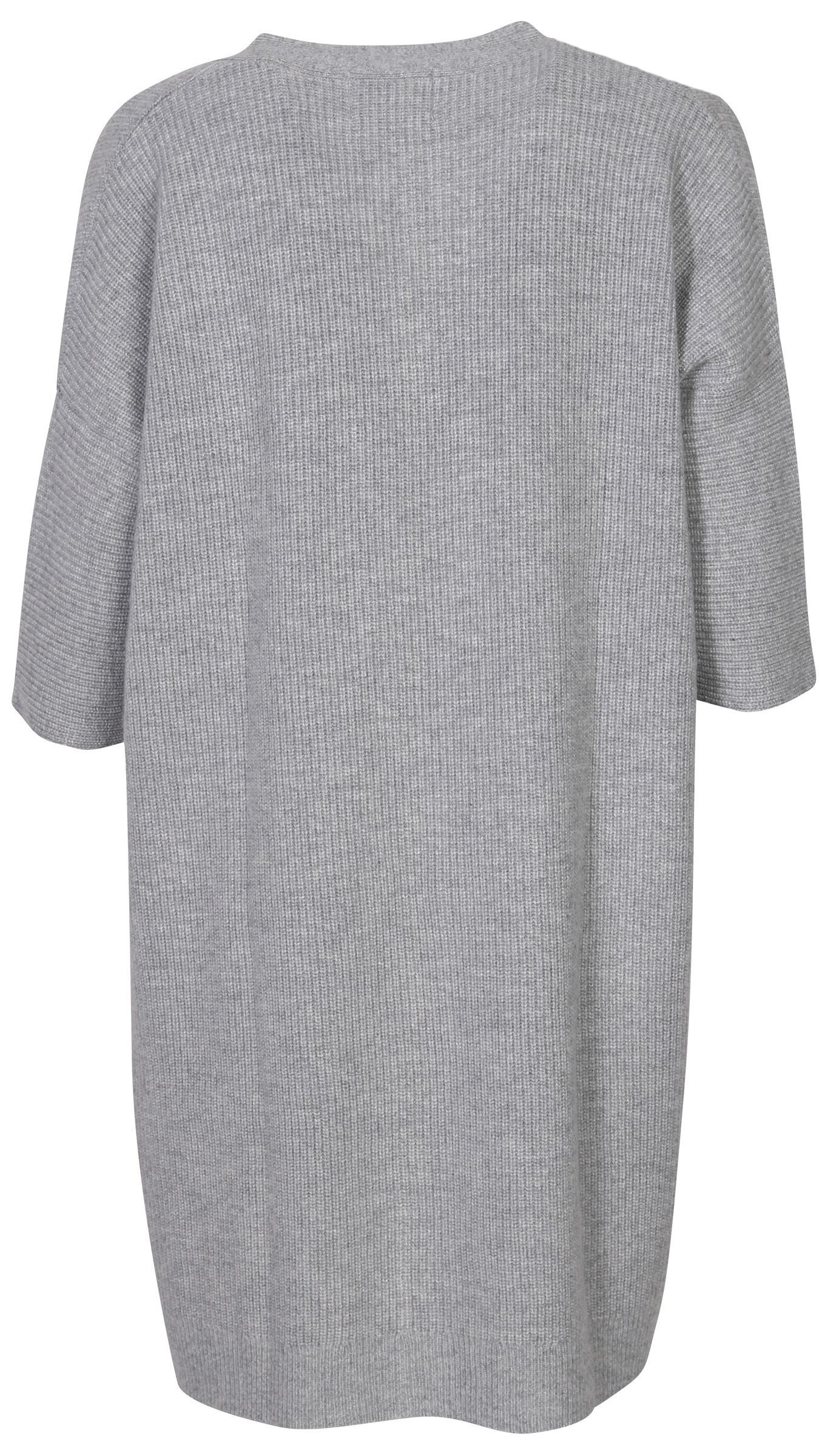 Flona Rib Cardigan Grey Melange Shortened Arm M