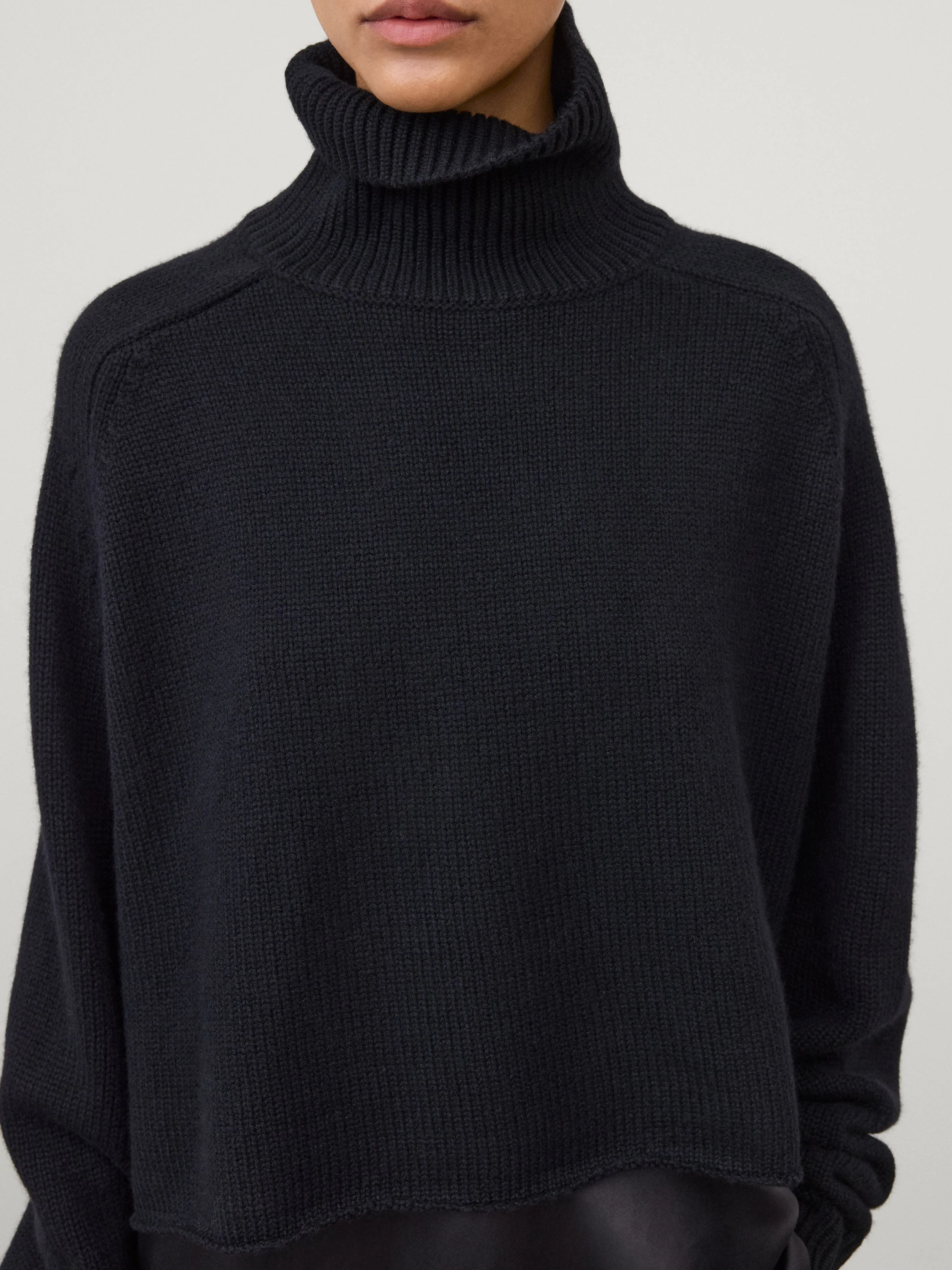 LISA YANG Cathie Cashmere Turtleneck in Black