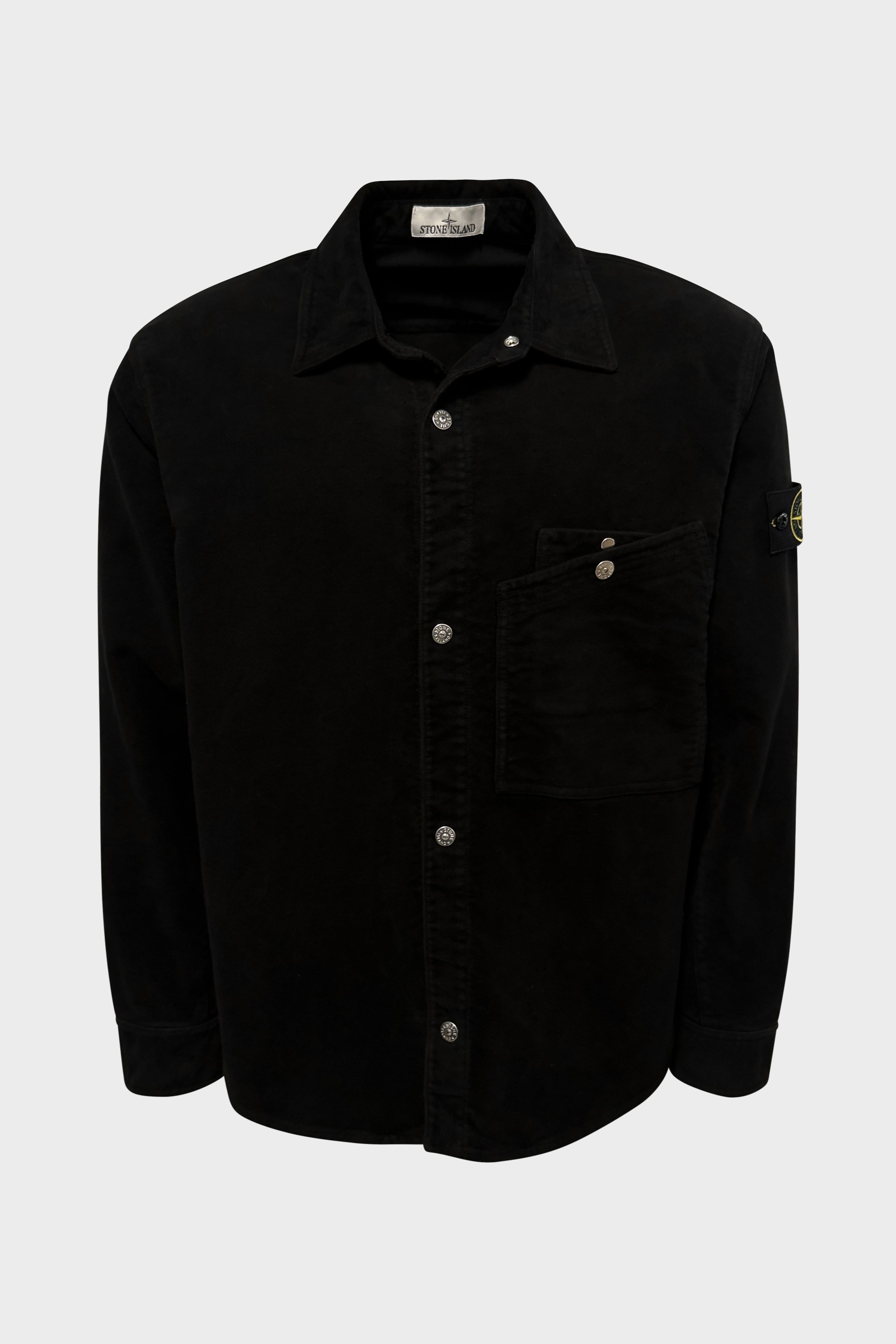 STONE ISLAND Soft Cotton Overshirt in Black