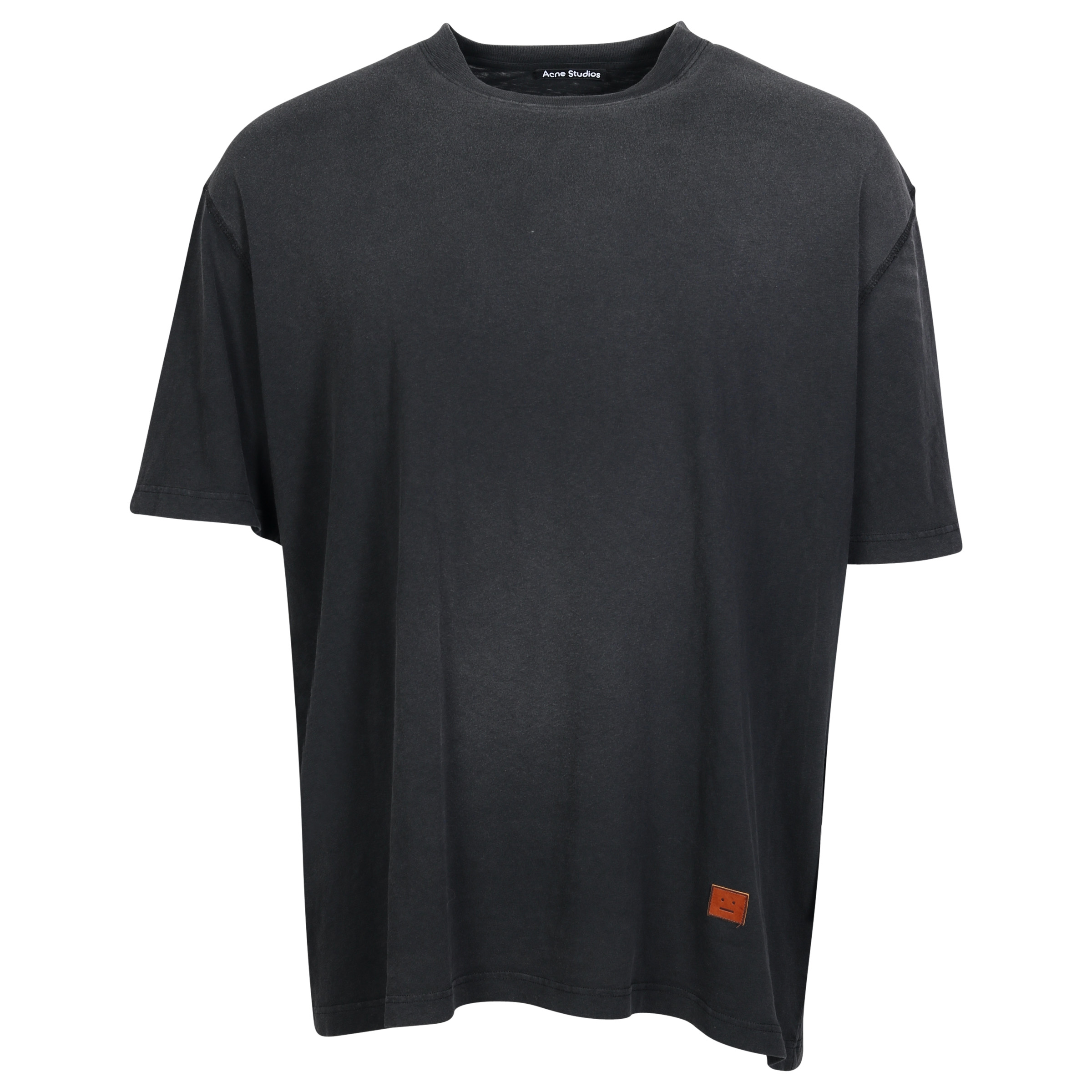 Acne Studios Face Oversized T-Shirt Washed Black Back Printed