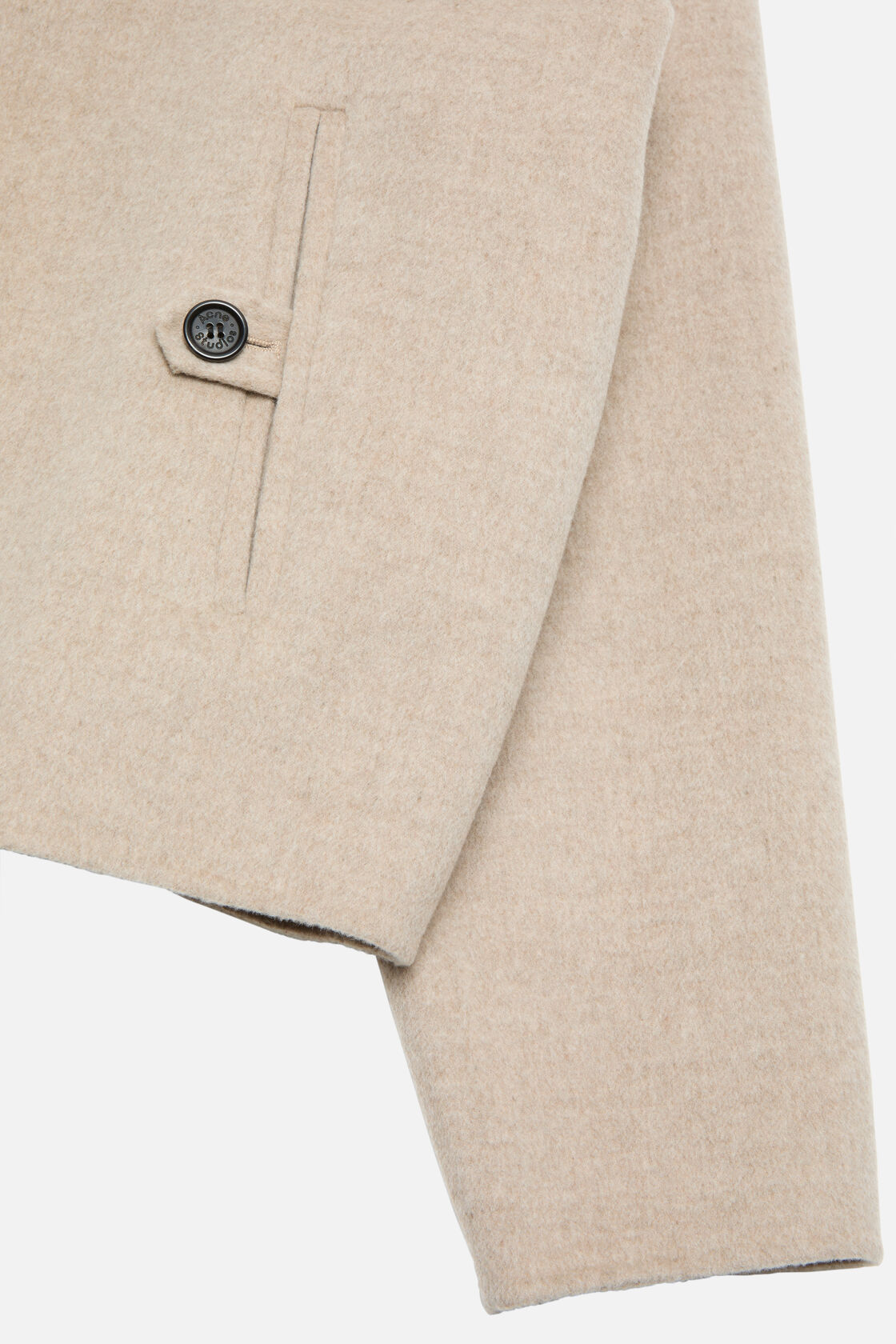 ACNE STUDIOS Boxy Fit Wool Jacket in Oatmeal Melange