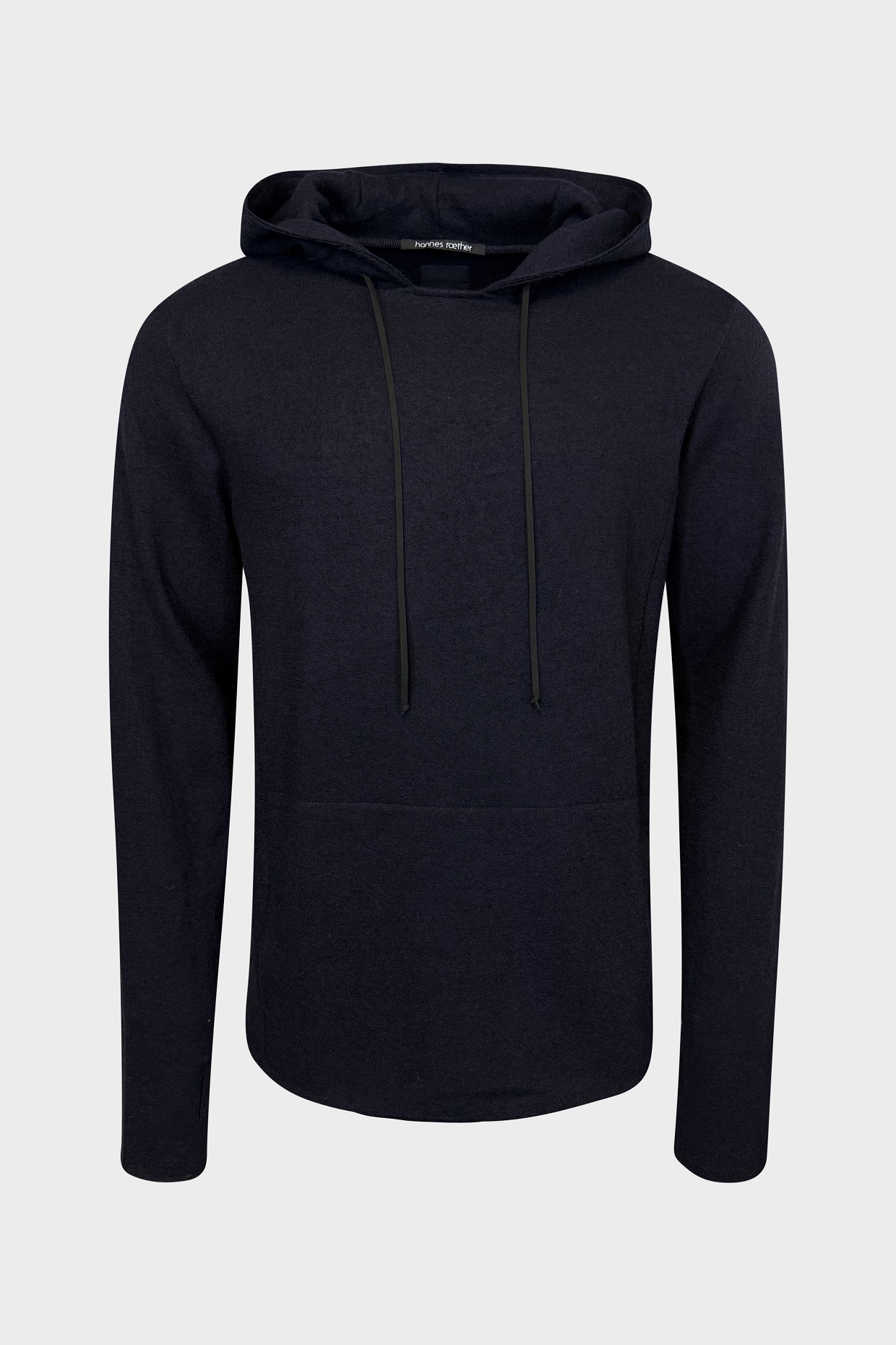 HANNES ROETHER Knit Hoodie in Navy