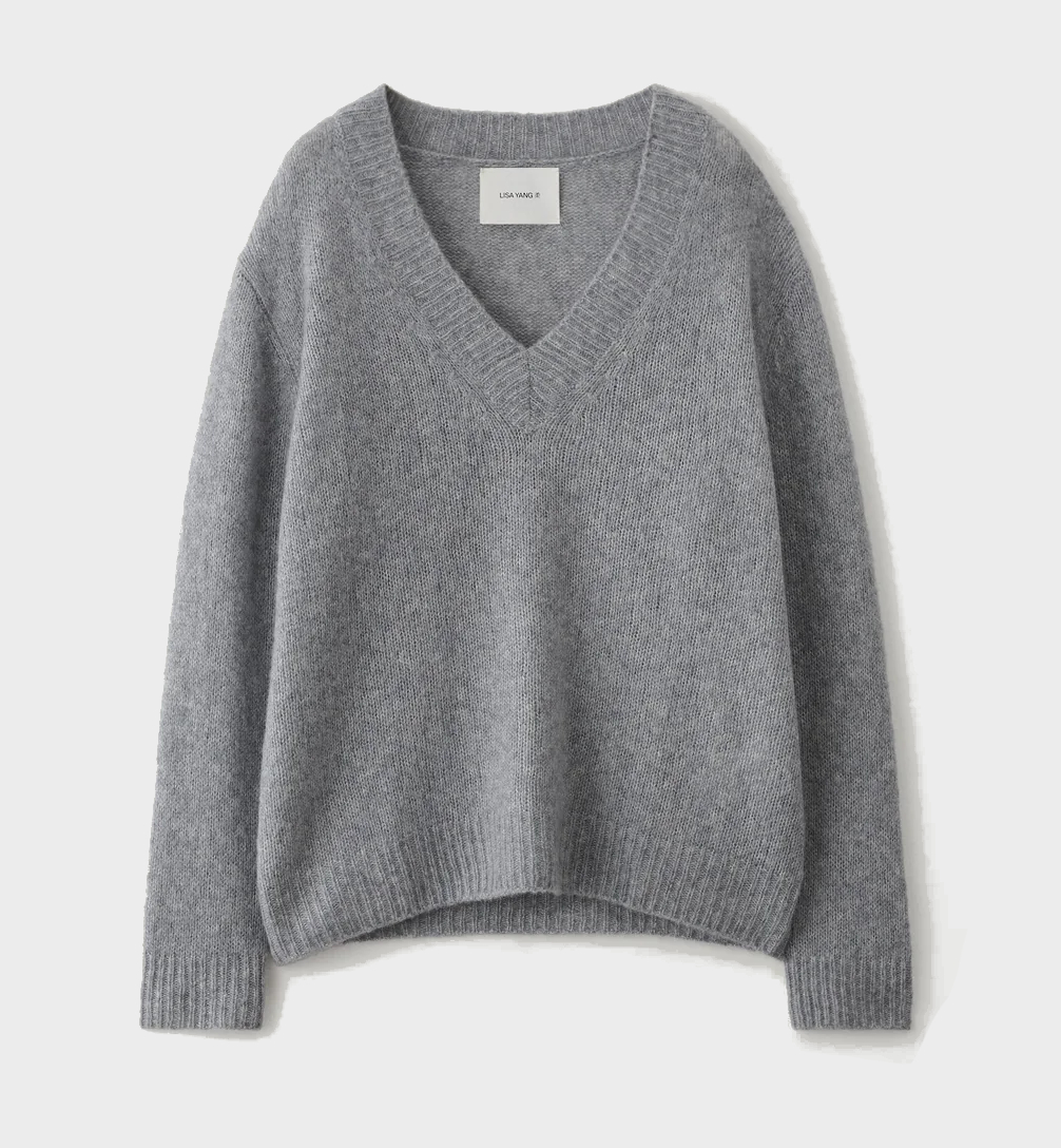 grauer strickpullover