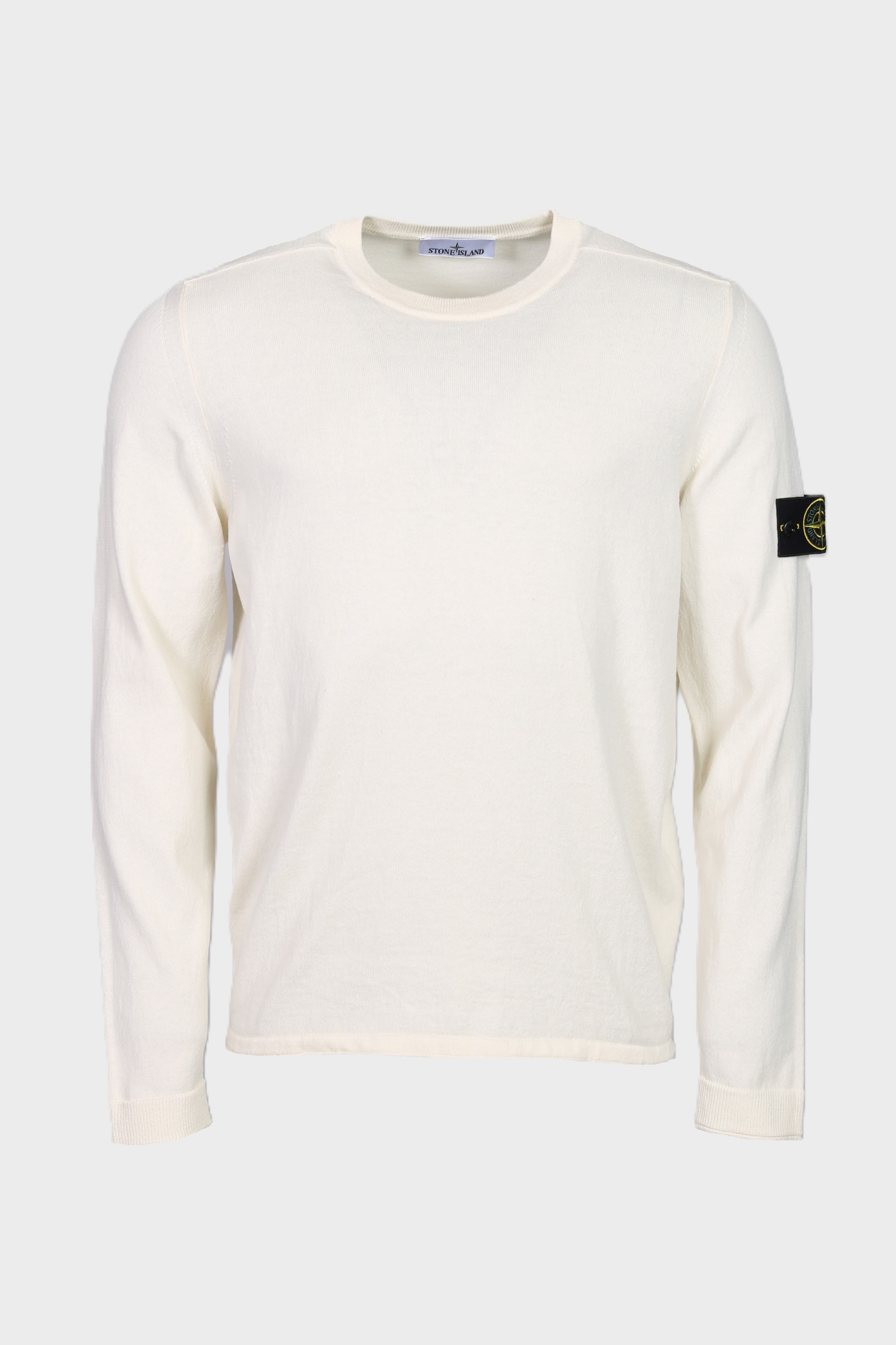 STONE ISLAND Cotton Knit Pullover in Creme