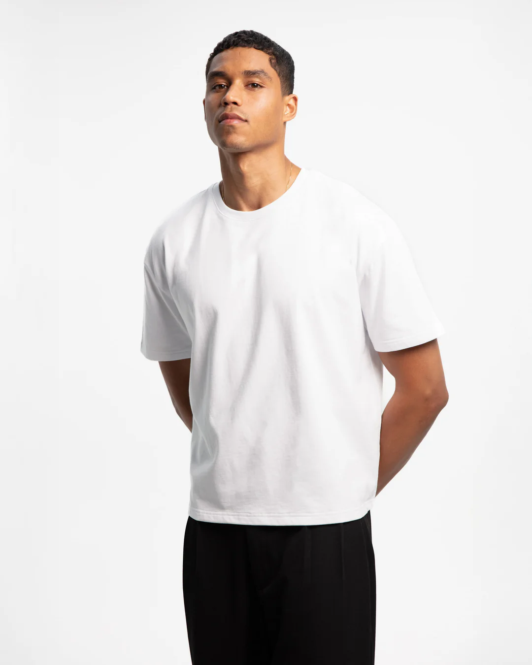 PERPLEX Cropped Boxy Fit T-Shirt in White