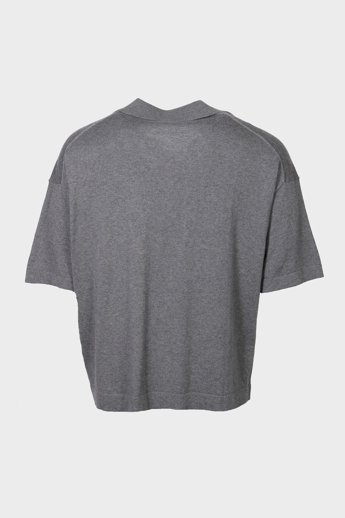 YACAIA Cotton/Cashmere Polo Shirt in Grey