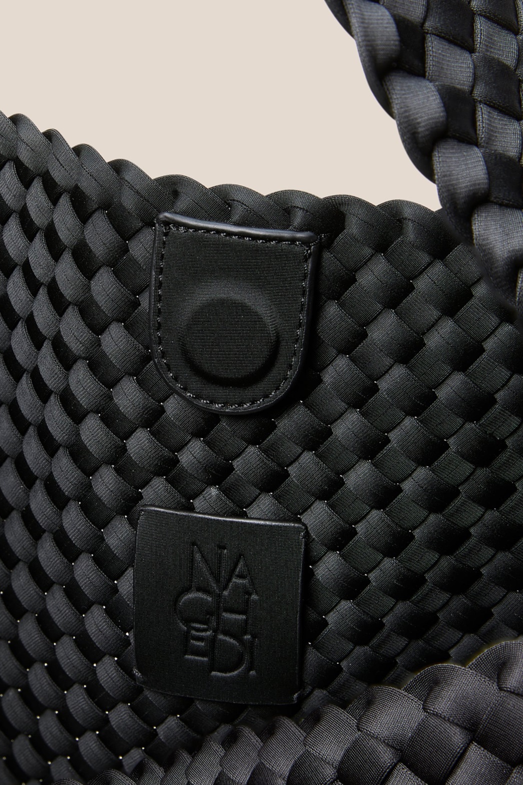 NAGHEDI Handwoven Large Nomad Hobo Bag in Onyx
