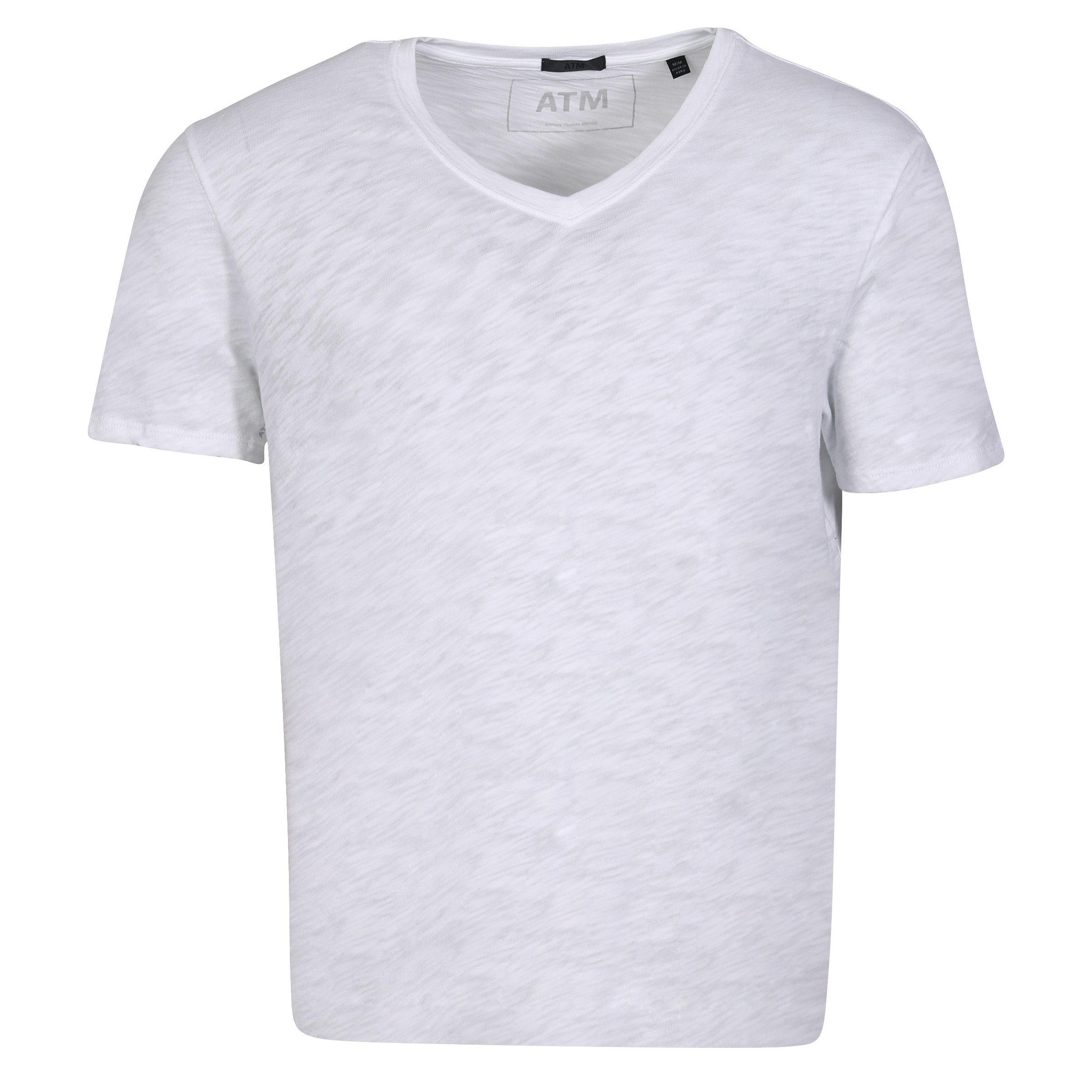 ATM Slub Jersey T-Shirt V-Neck in White