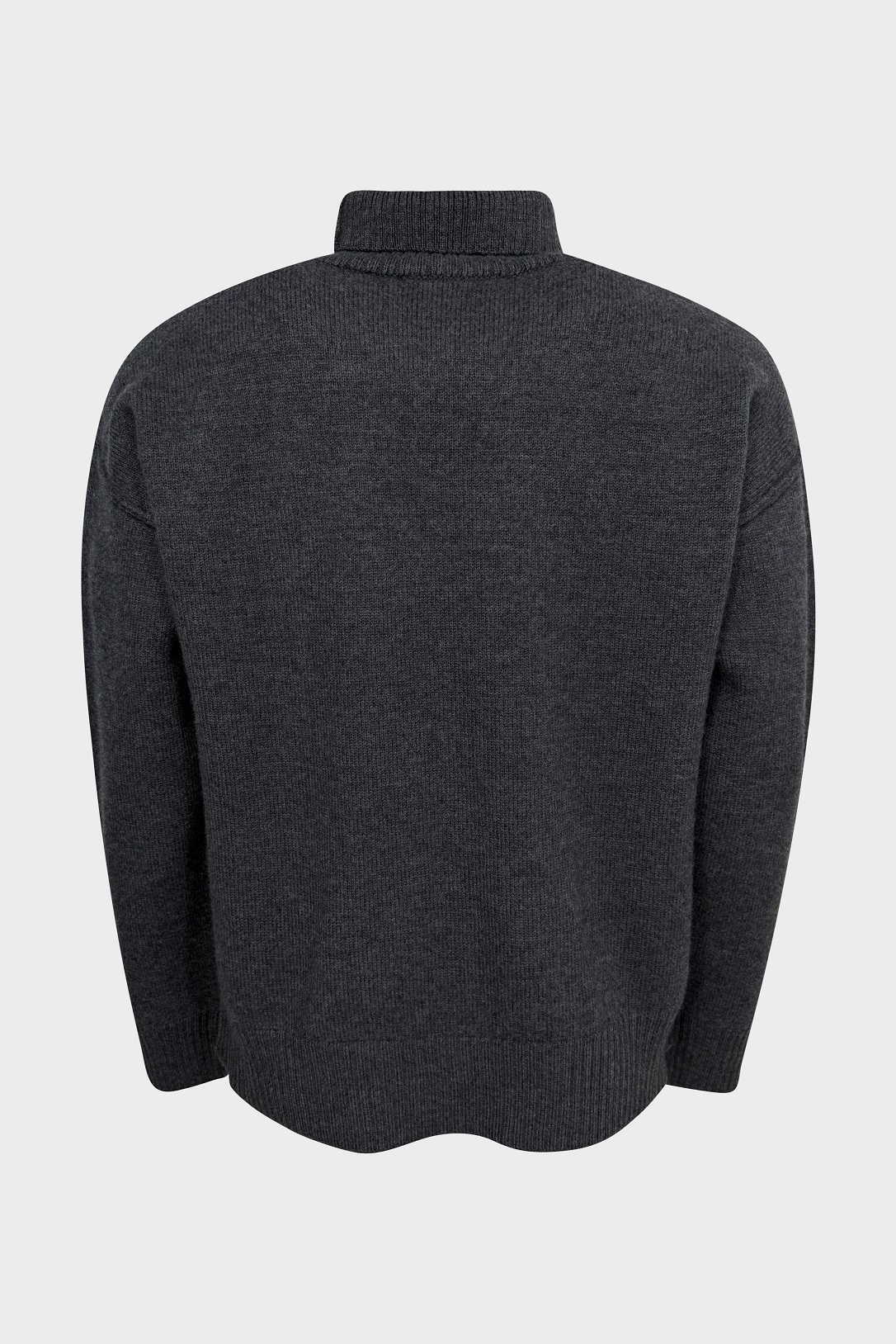 AMI PARIS de Coeur Turtleneck Knit Pullover in Heather Dark Grey/Black