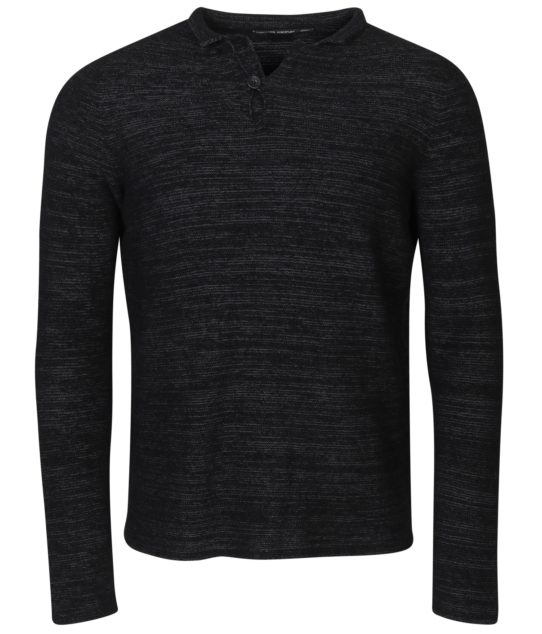 HANNES ROETHER Fluffy Knit Pullover in Black/Dark Grey