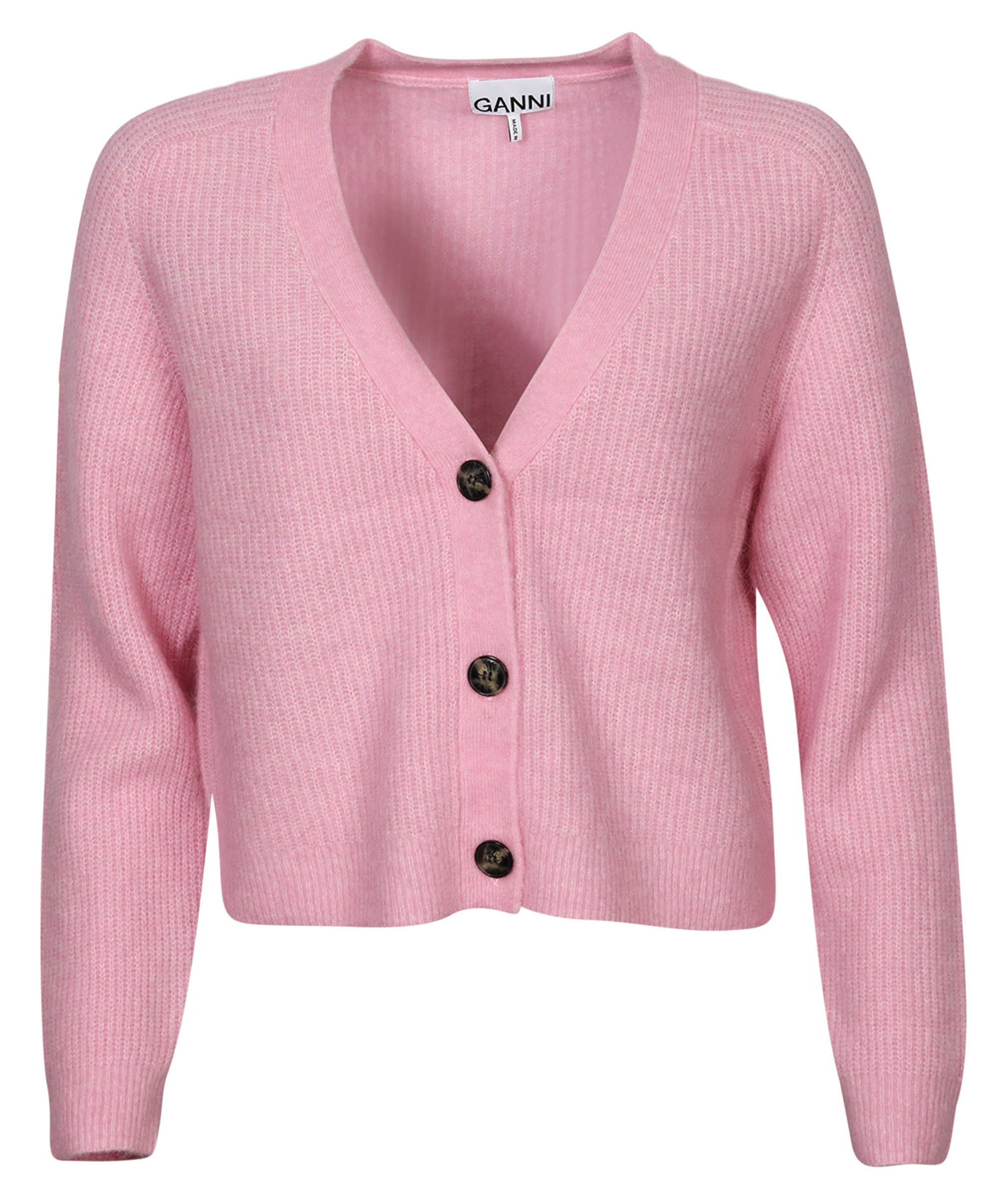 Ganni Wool Cardigan Pink