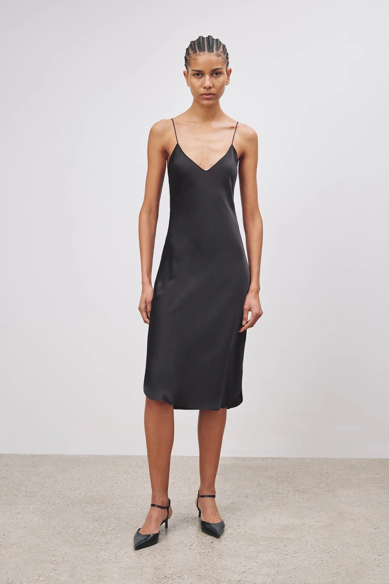 Nili Lotan Short Cami Silk Dress in Black XL
