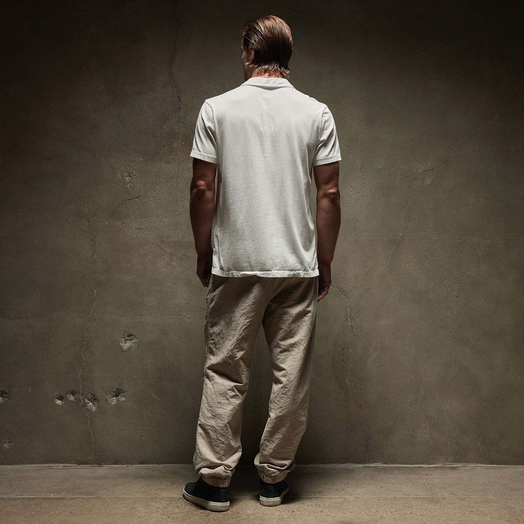 JAMES PERSE Revised Standard Polo in White 2XL