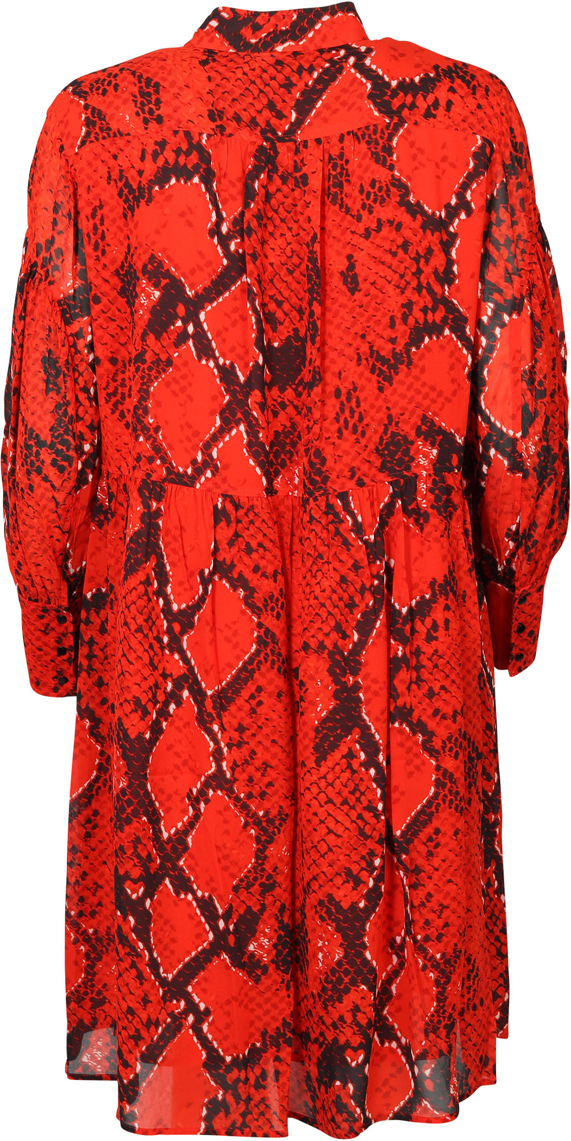 Lala Berlin Dress Danika Red Fire Python Printed