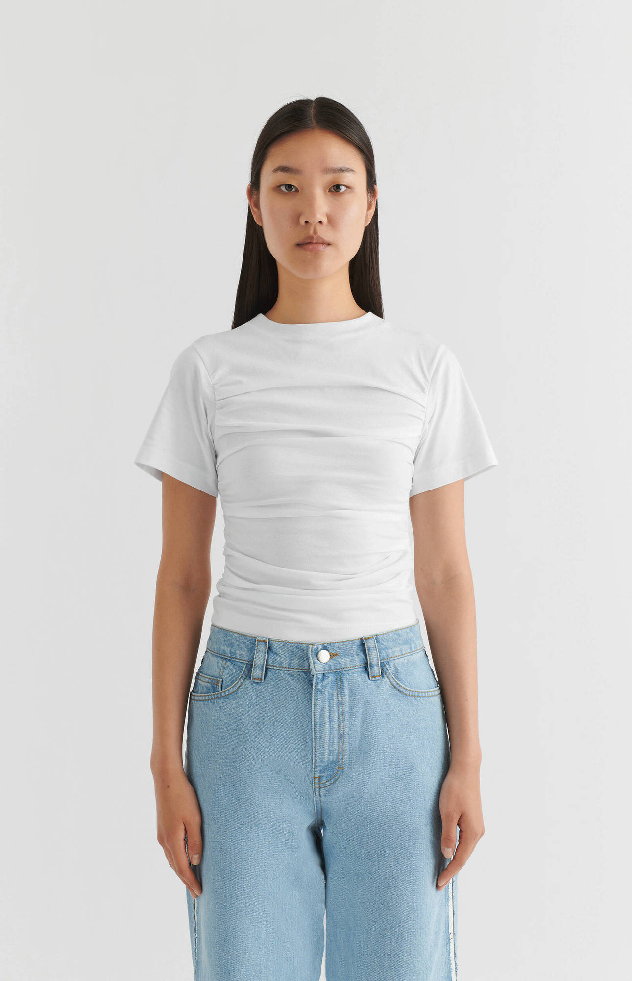 AXEL ARIGATO Gathered T-Shirt in White