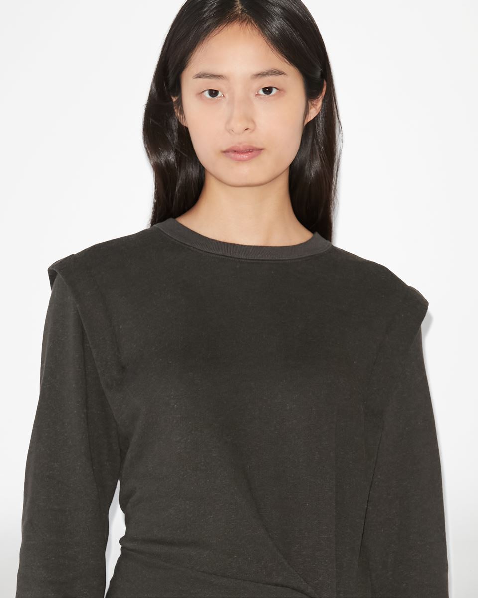 ISABEL MARANT ÉTOILE Mafalda Sweat Dress in Faded Black FR38 / DE36