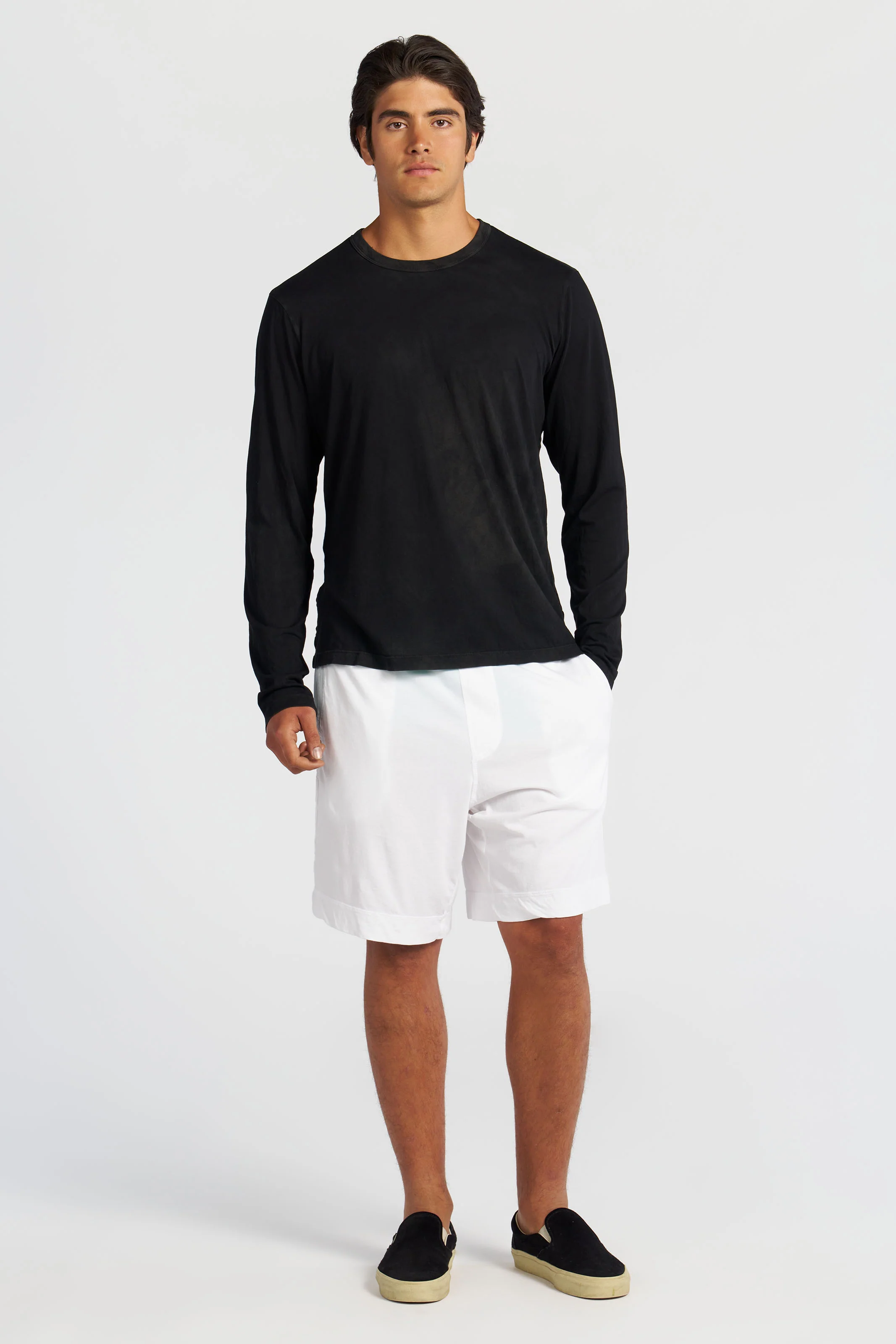 COTTON CITIZEN Classic Crewneck Longsleeve in Vintage Black